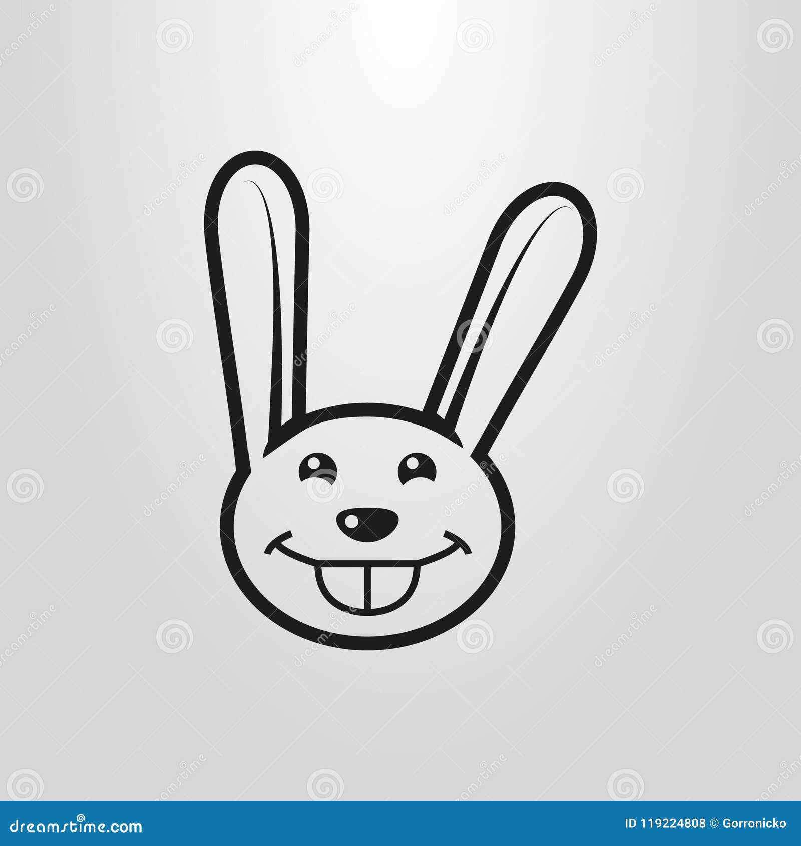 Download Simple Vector Pictogram Of A Fun Cartoon Rabbit Face Stock ...