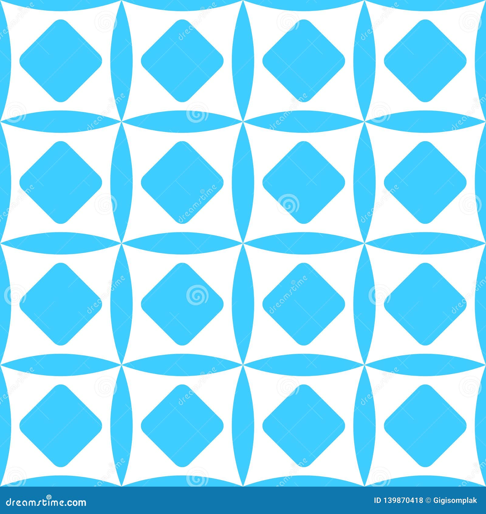 simple  seamless pattern, blue elipse and rounded corner squarefor background, banner wrapping paper etc