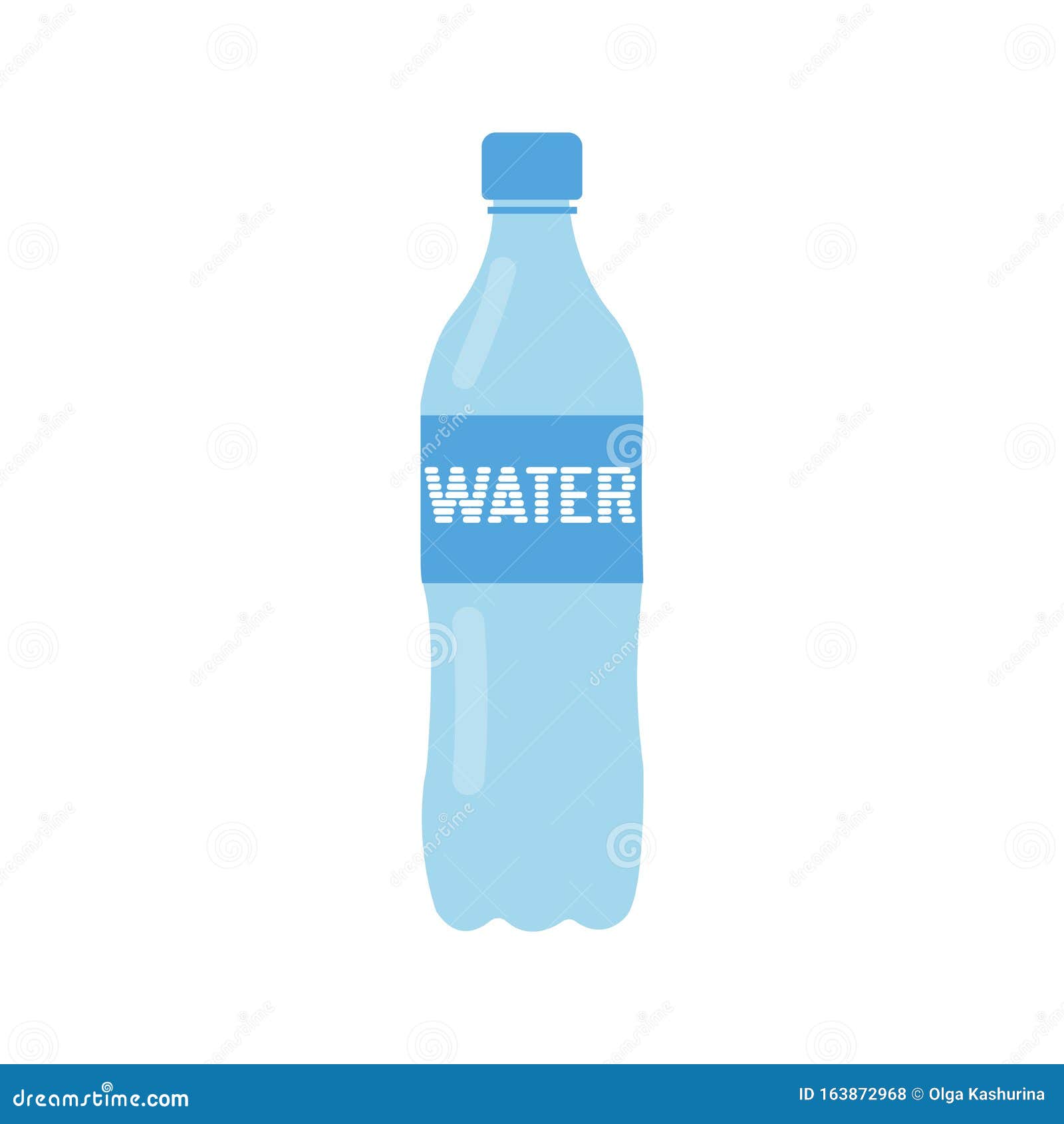 Simple Water Bottle in Flat Design Vector Illustration Vector Stock