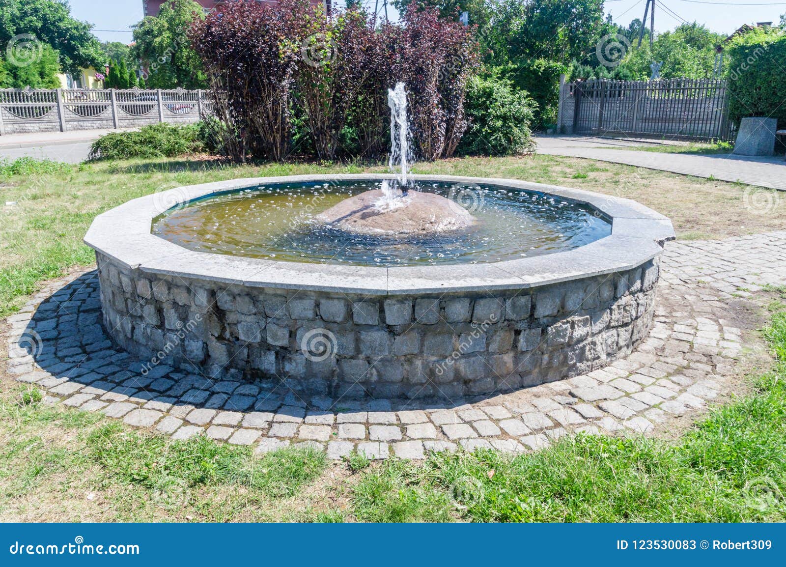 Simple water fountain. stock image. Image of park, city 123530083
