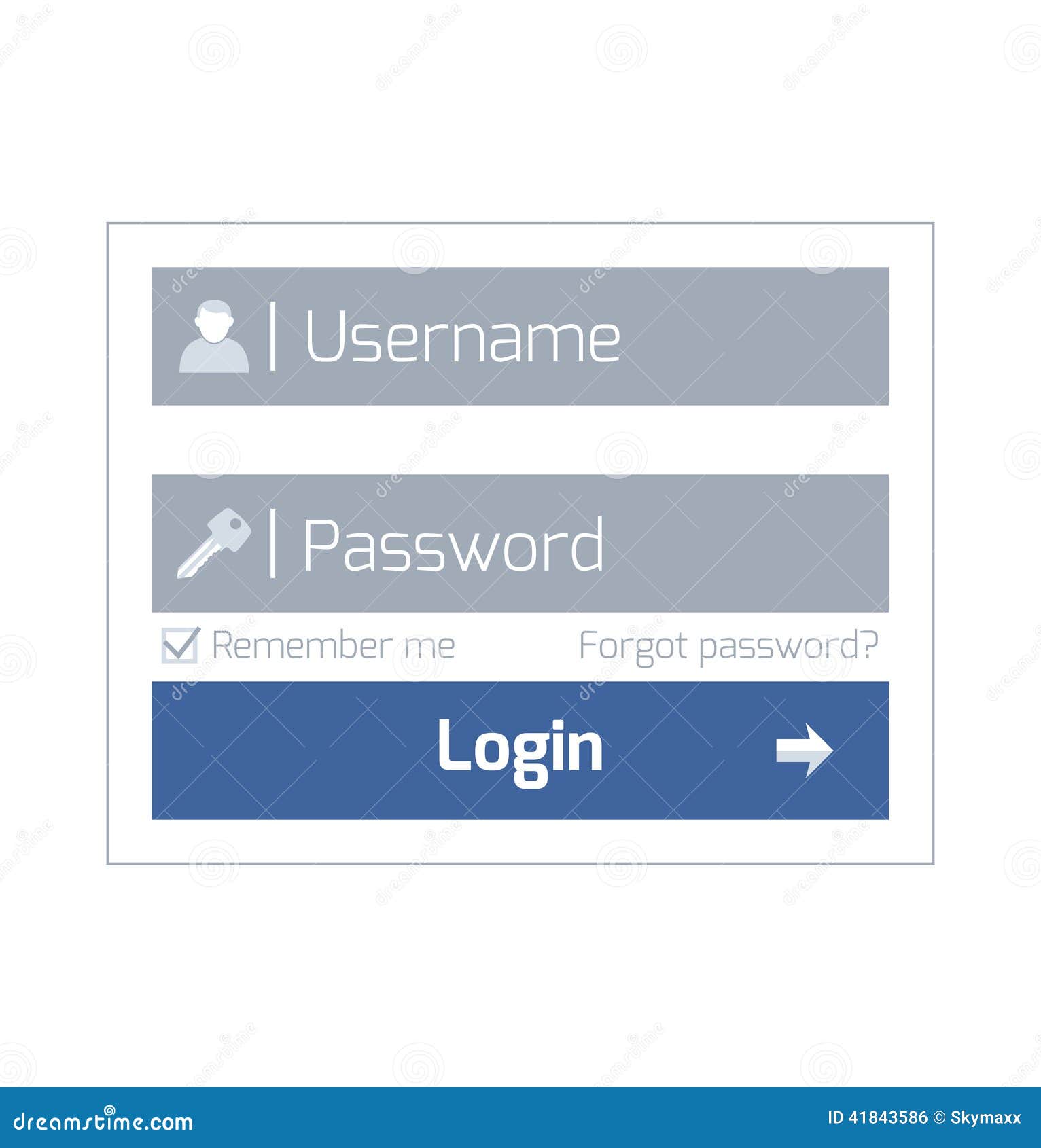 Simple Web Login Form Design In Modern Flat User Stock Vector