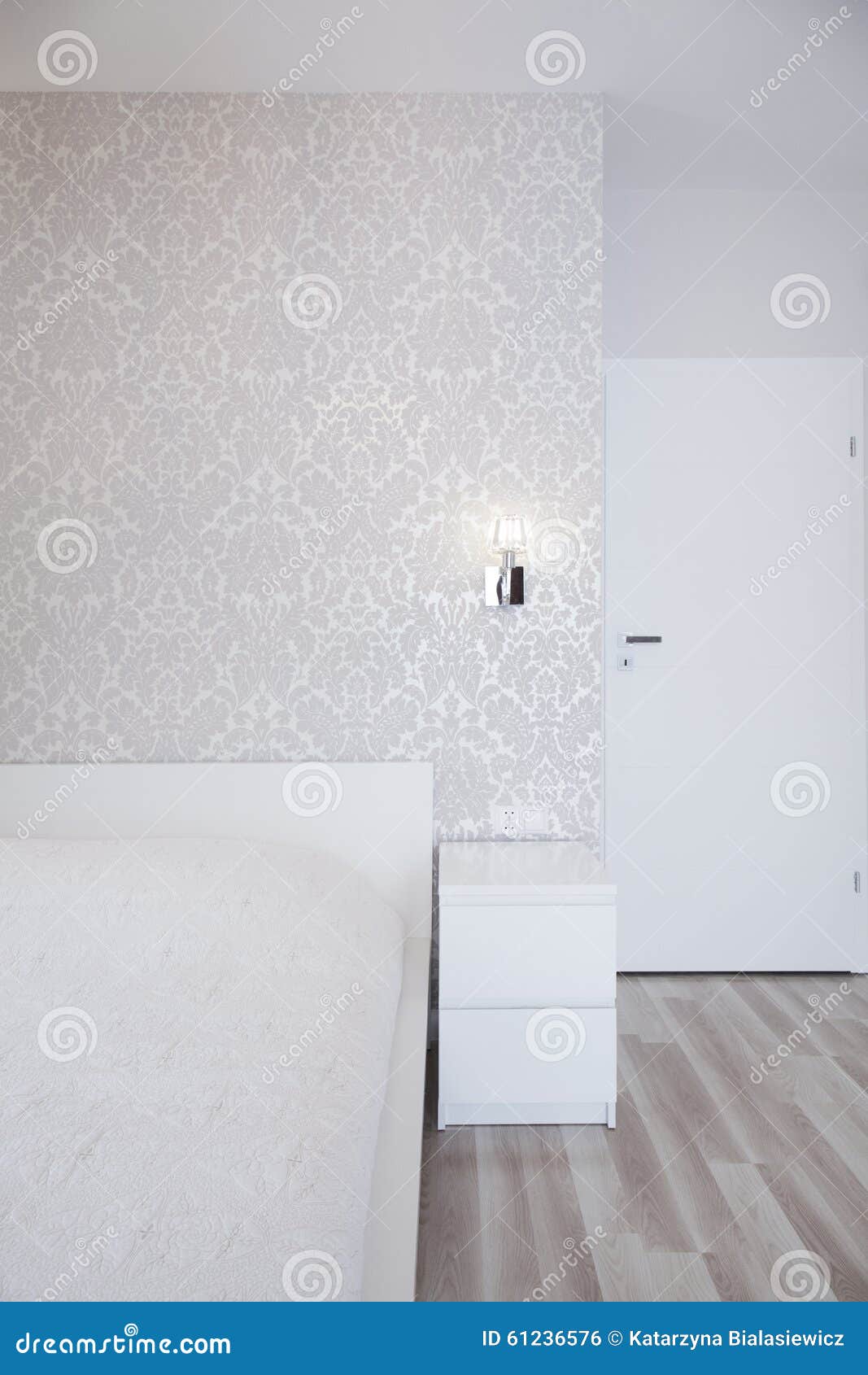 Simple White Bedroom Stock Photo Image Of Modest Cozy