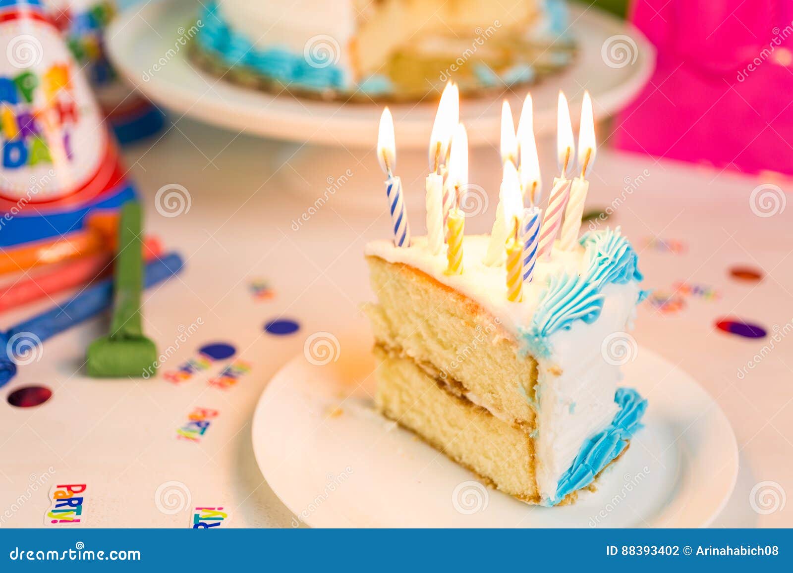 Birthday cake stock photo. Image of sweets, blue, pastry - 88393402