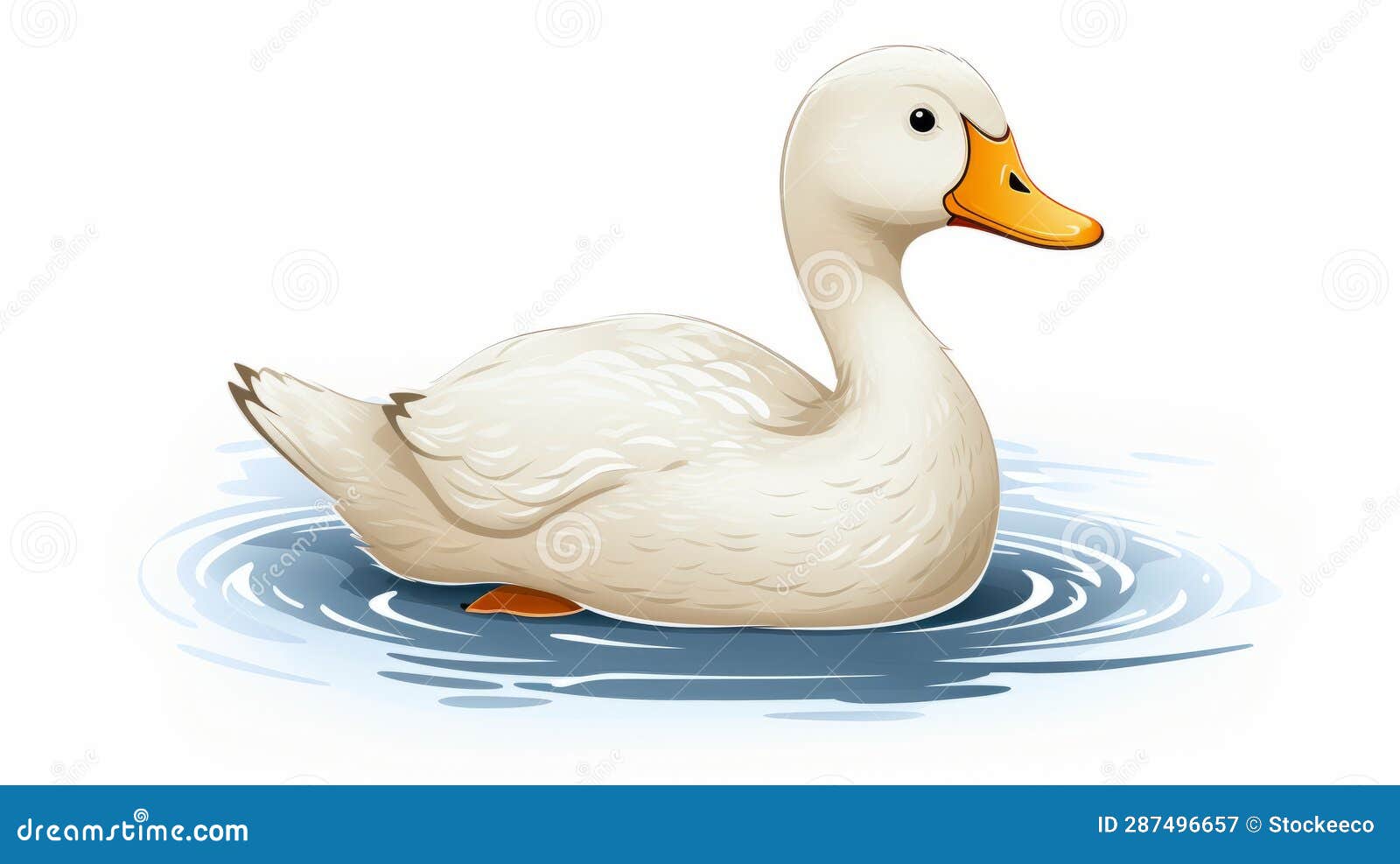 Simple White Duck Clip Art with Visual Puns on White Background Stock ...