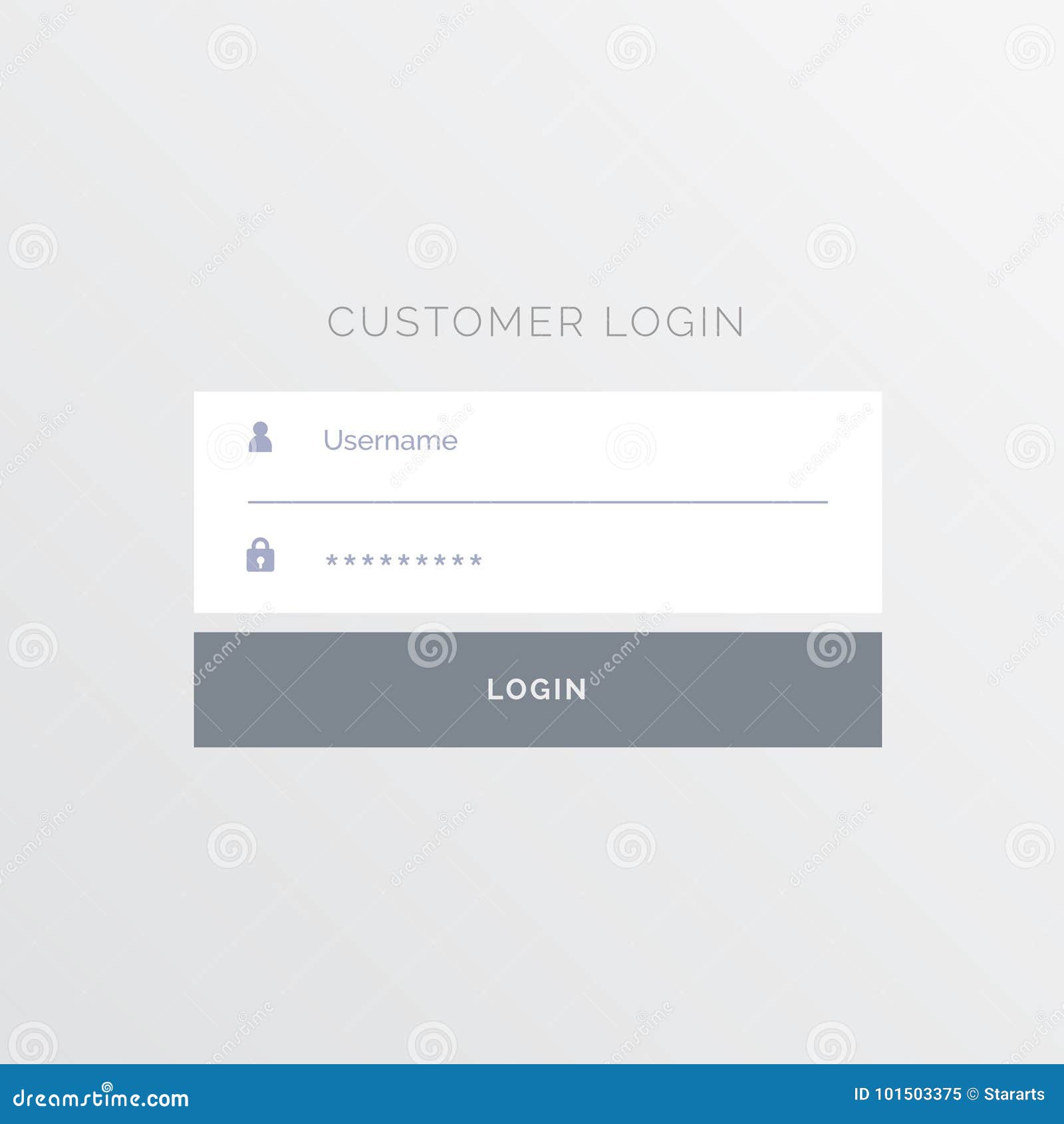 Simple White Login Form Template Design Stock Vector Illustration Of