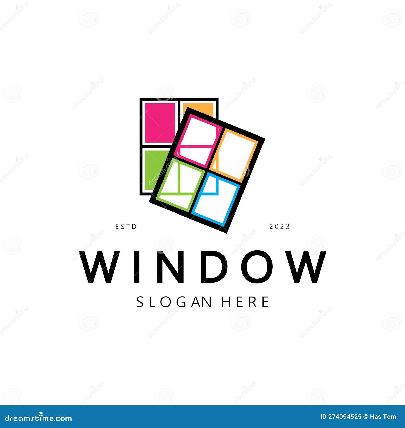Simple Window Logo, Design for, Interior, Construction, Architecture