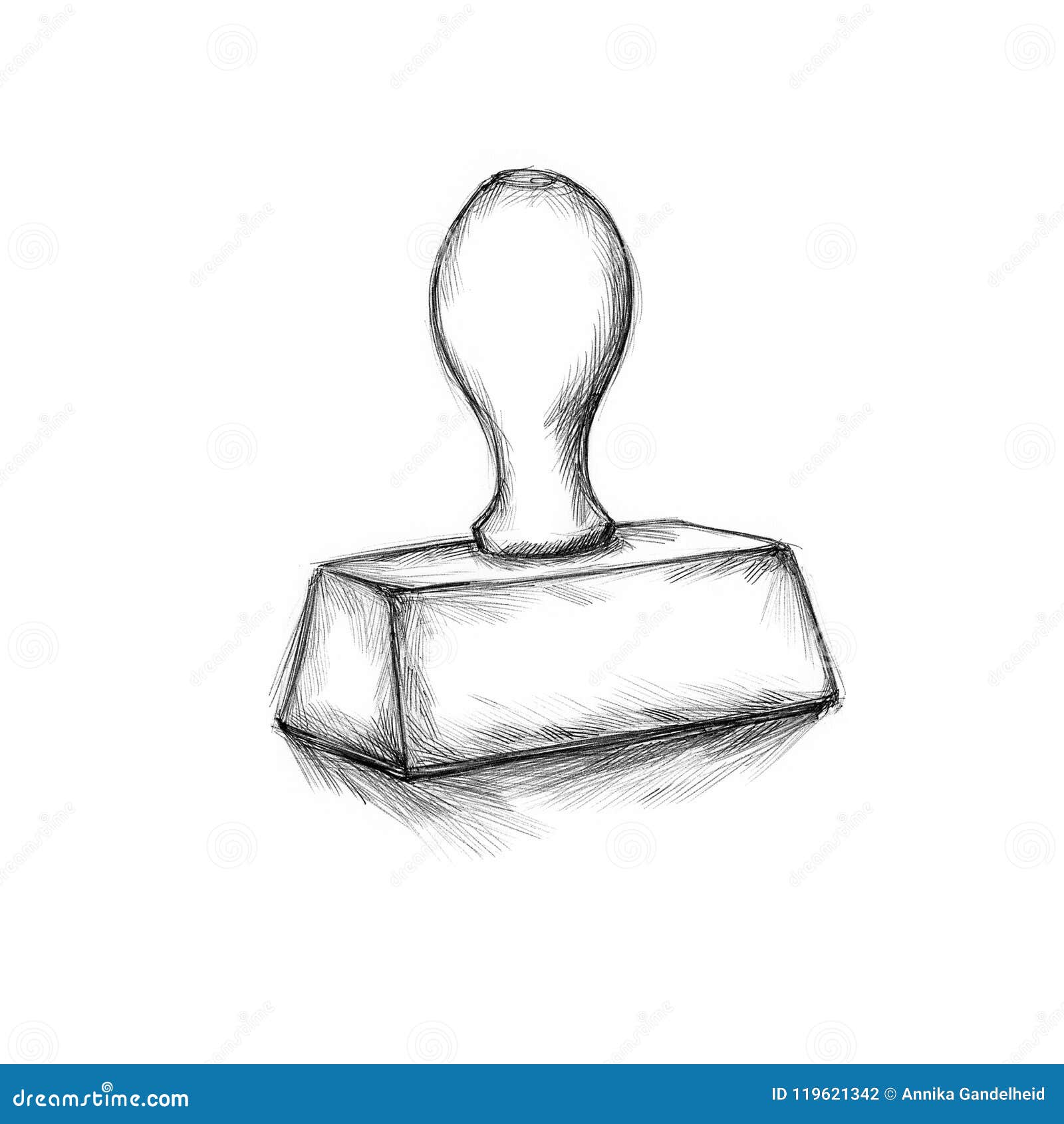 Simple Wooden stamp stock illustration. Illustration of drawing - 119621342