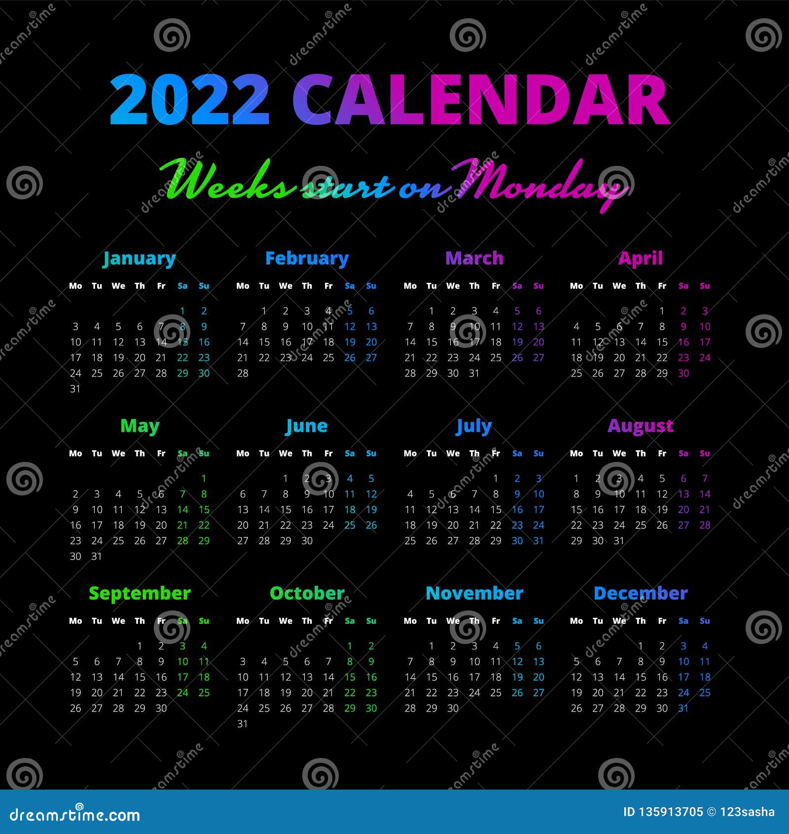 Calendar With Week Numbers 2020 2022