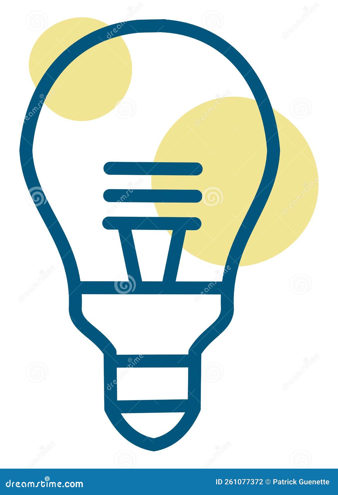 Simple Yellow Lightbulb, Icon Stock Vector Illustration of icon