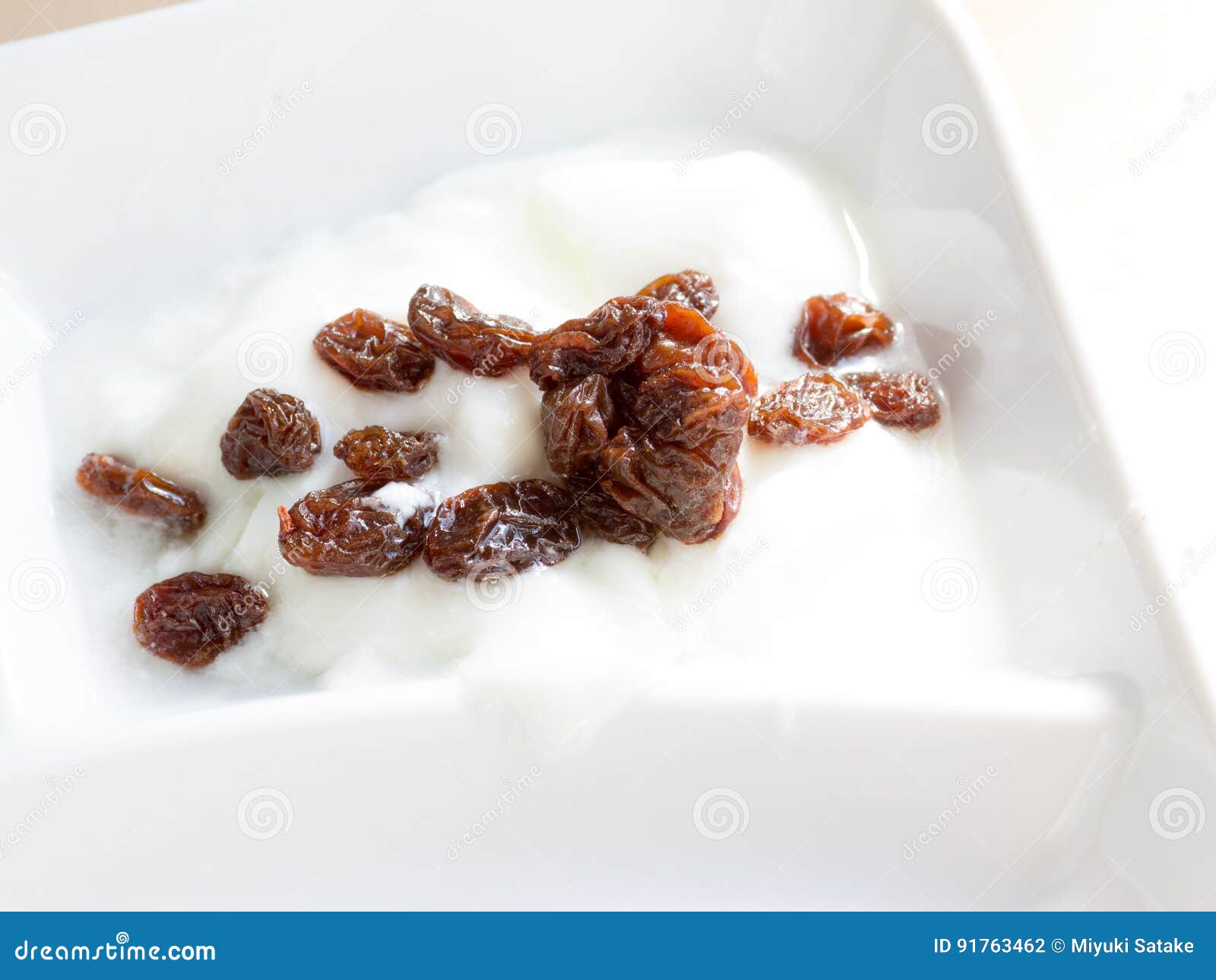 Simple yogurt and raisins stock photo. Image of homemade 91763462