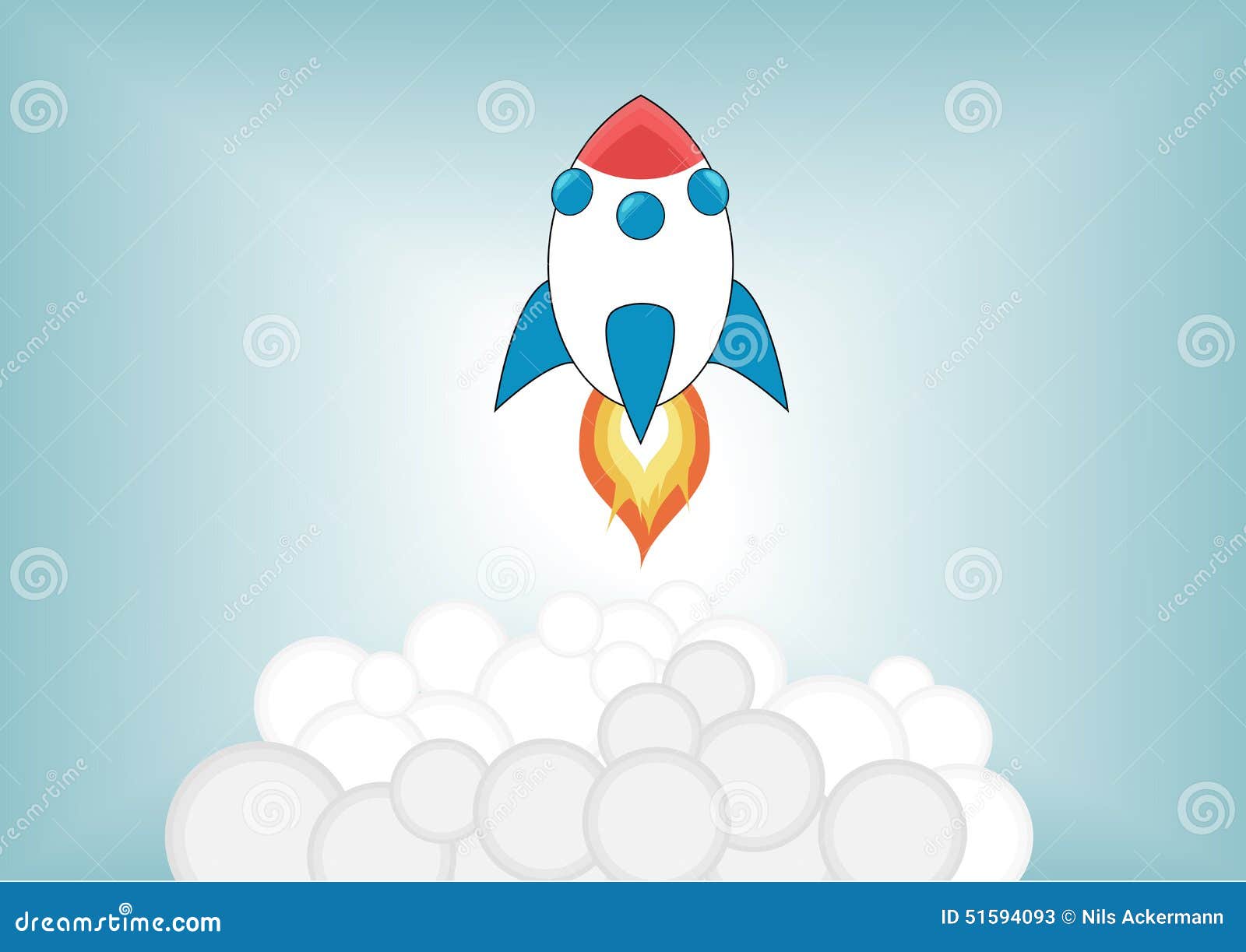 Simplified Cartoon Rocket Launching Up into the Sky Stock Vector - Illustration of science, concept: 51594093 Simplified Cartoon Rocket Launching Up into the Sky Stock Vector - Illustration of science, concept: 51594093