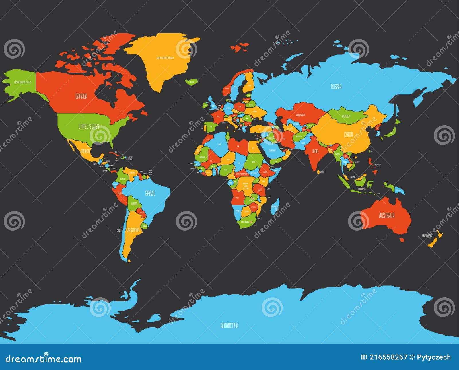 Simplified Smooth Border World Map Stock Vector Illustration Of