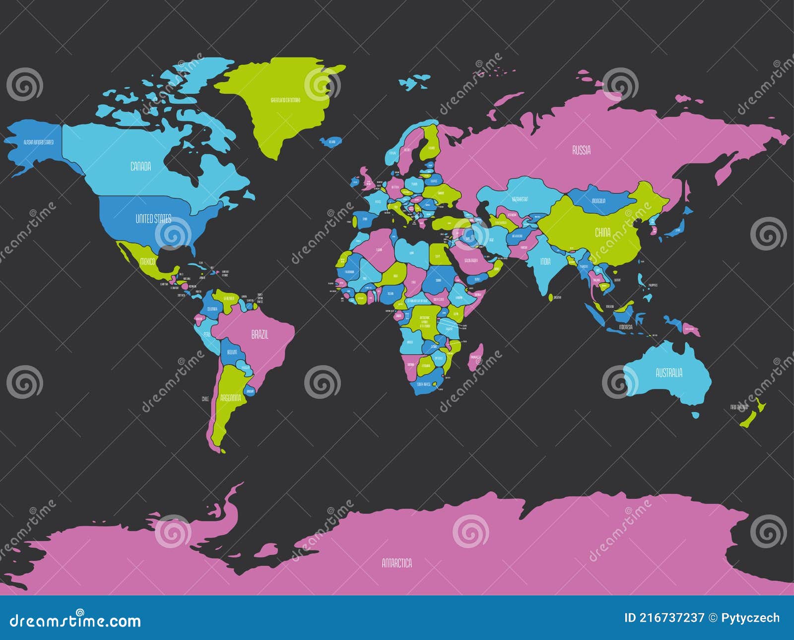 Simplified Smooth Border World Map Stock Vector Illustration Of Japan