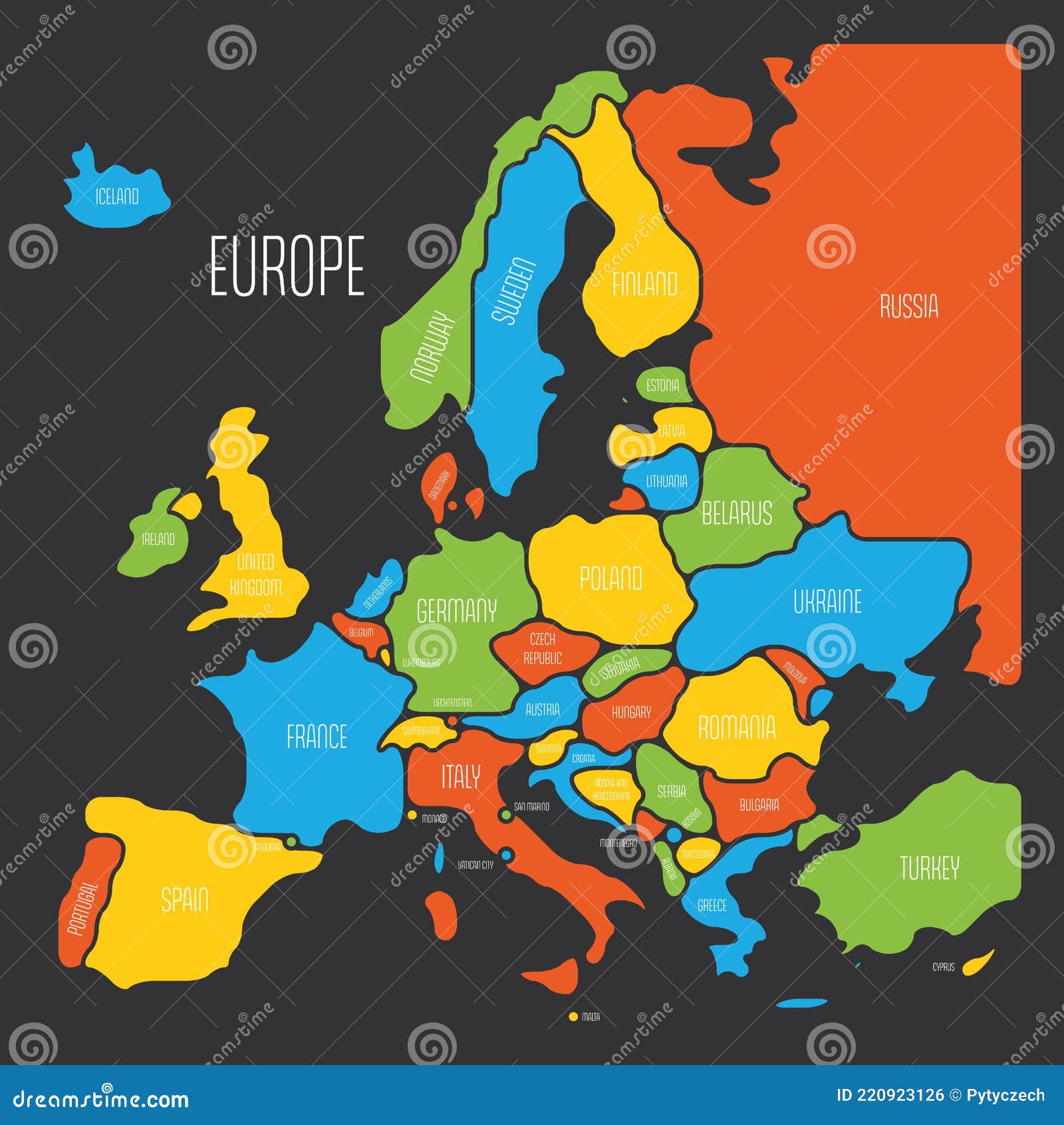 Simplified Smooth Map of Europe Stock Vector - Illustration of