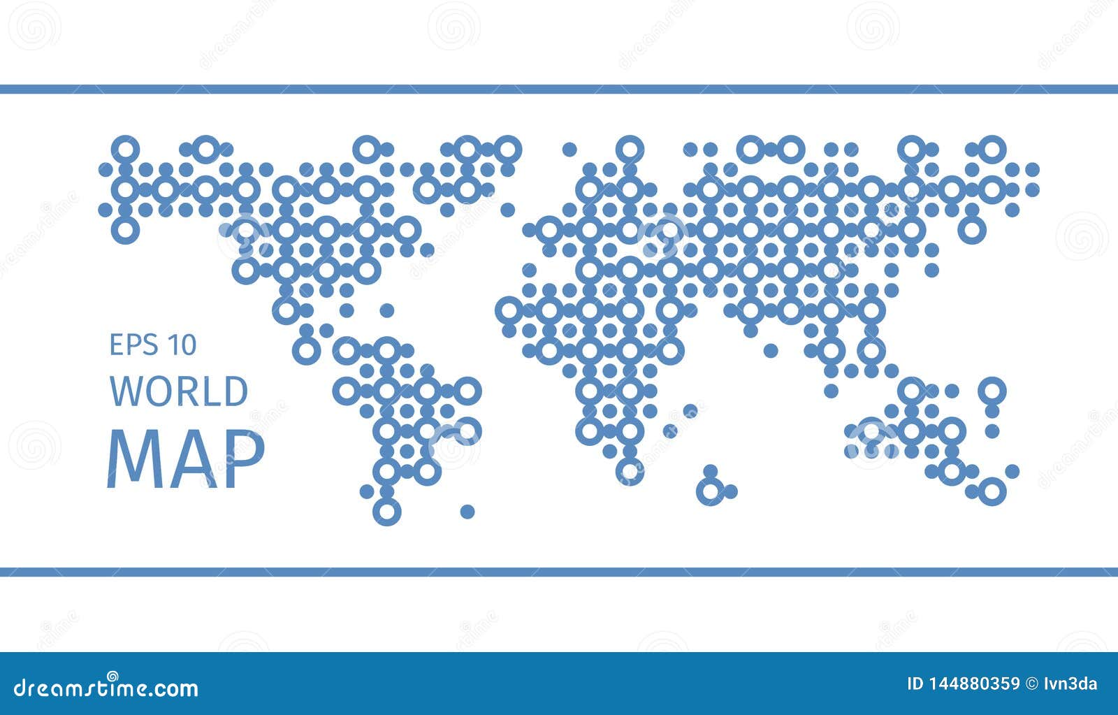 Simplified Symbolic Dotted World Map Stock Vector Illustration Of