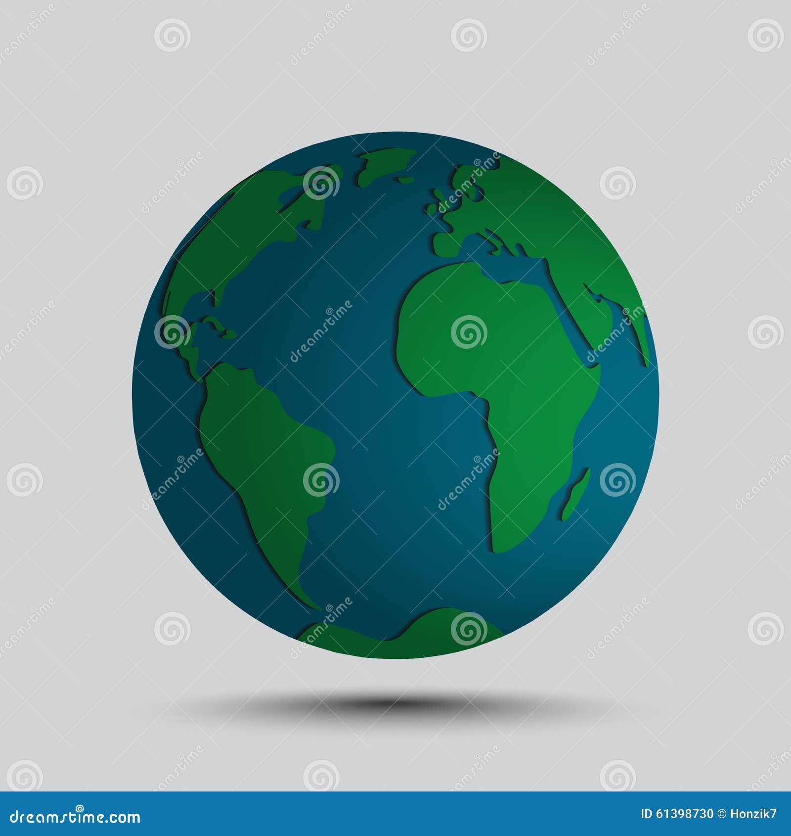 Simplified Vector Globe Map Stock Vector Image