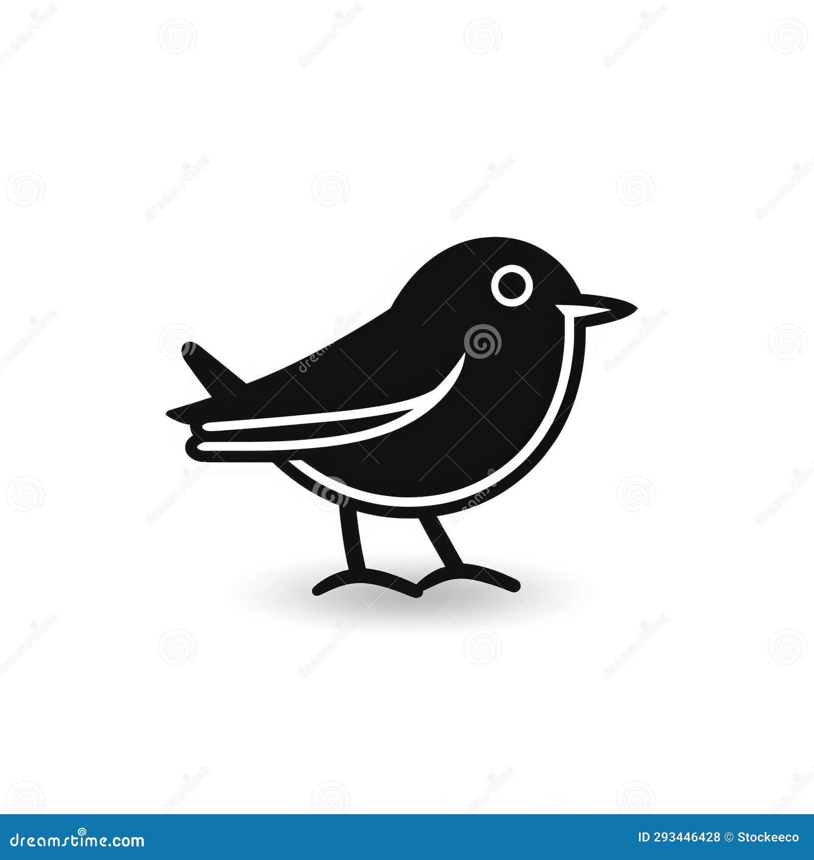 simplistic black bird iconography on white background