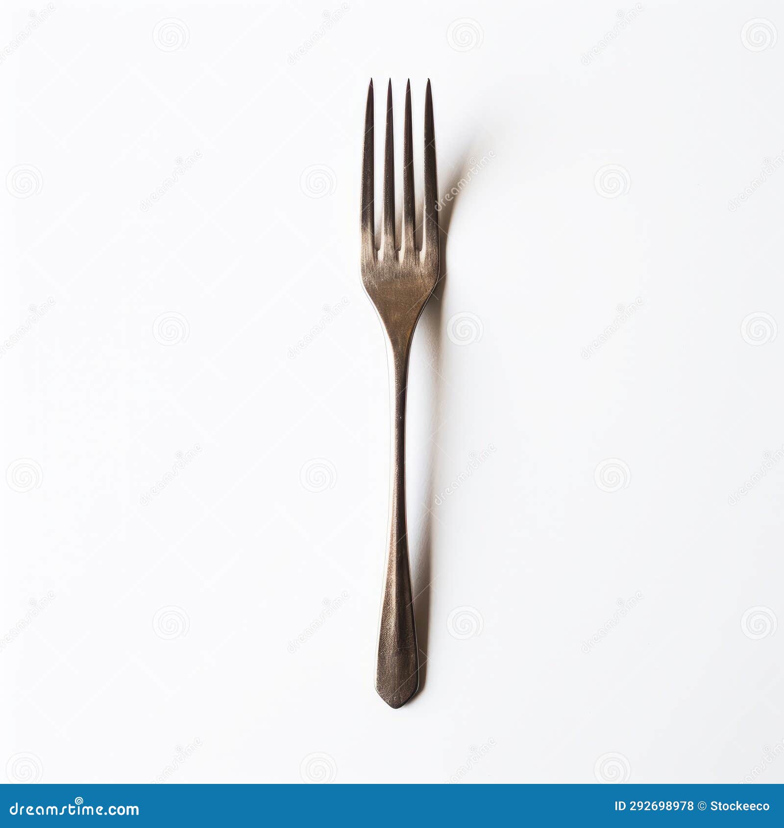 simplistic brown fork on white surface - a minimalist photo