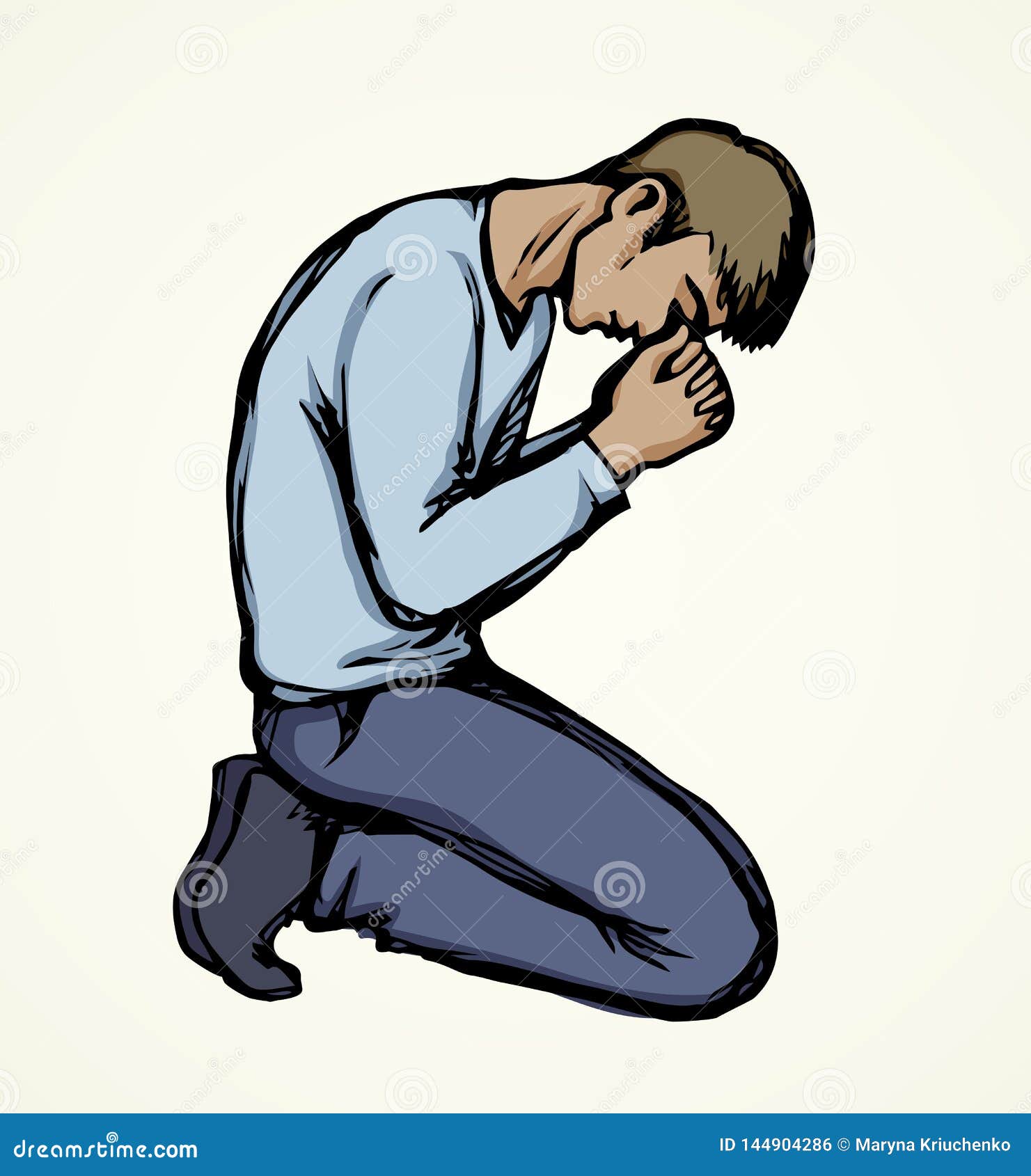 Vector Image of the Praying Person Stock Vector - Illustration of ...