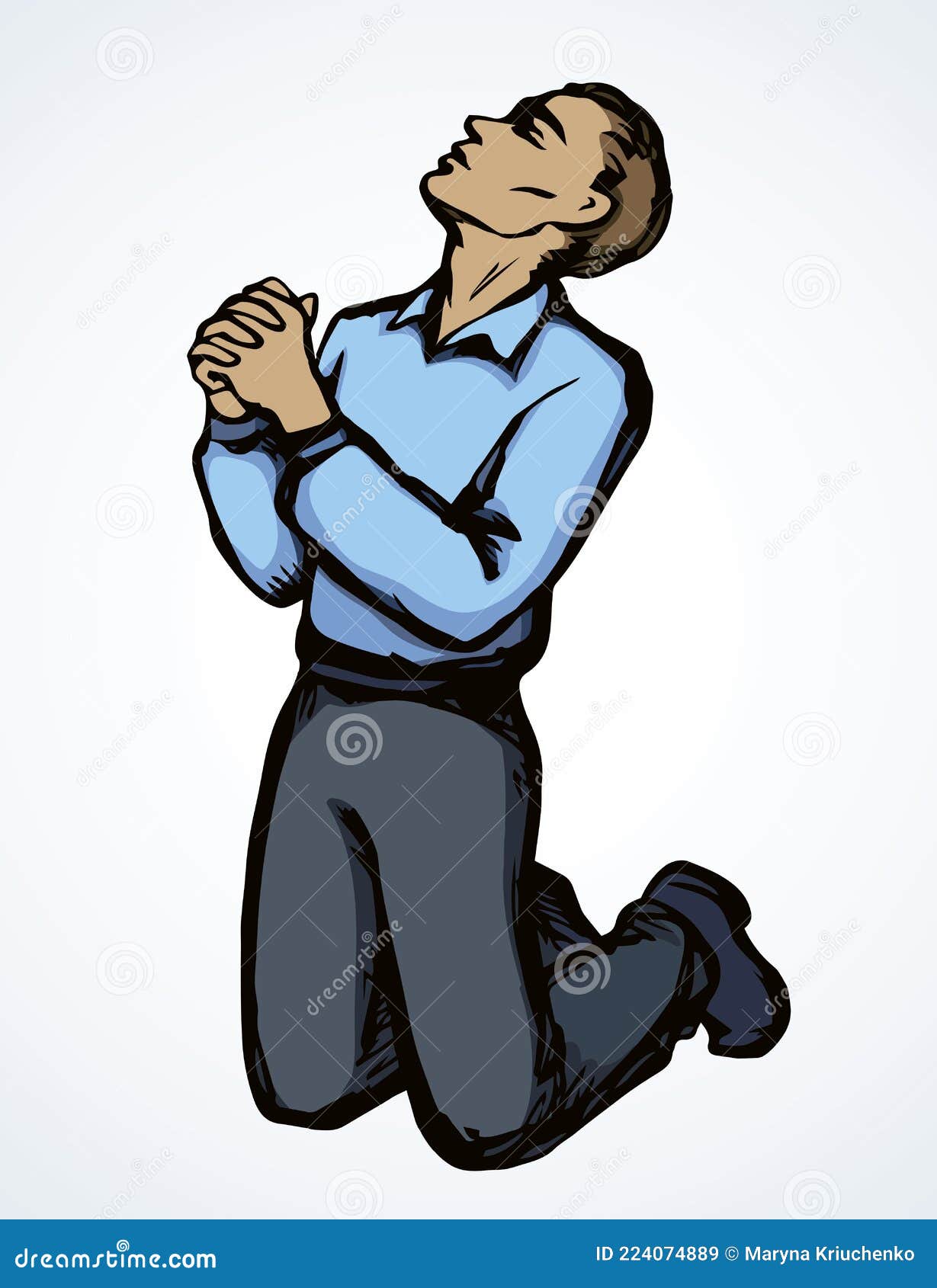 Vector Image of the Praying Person Stock Vector - Illustration of ...