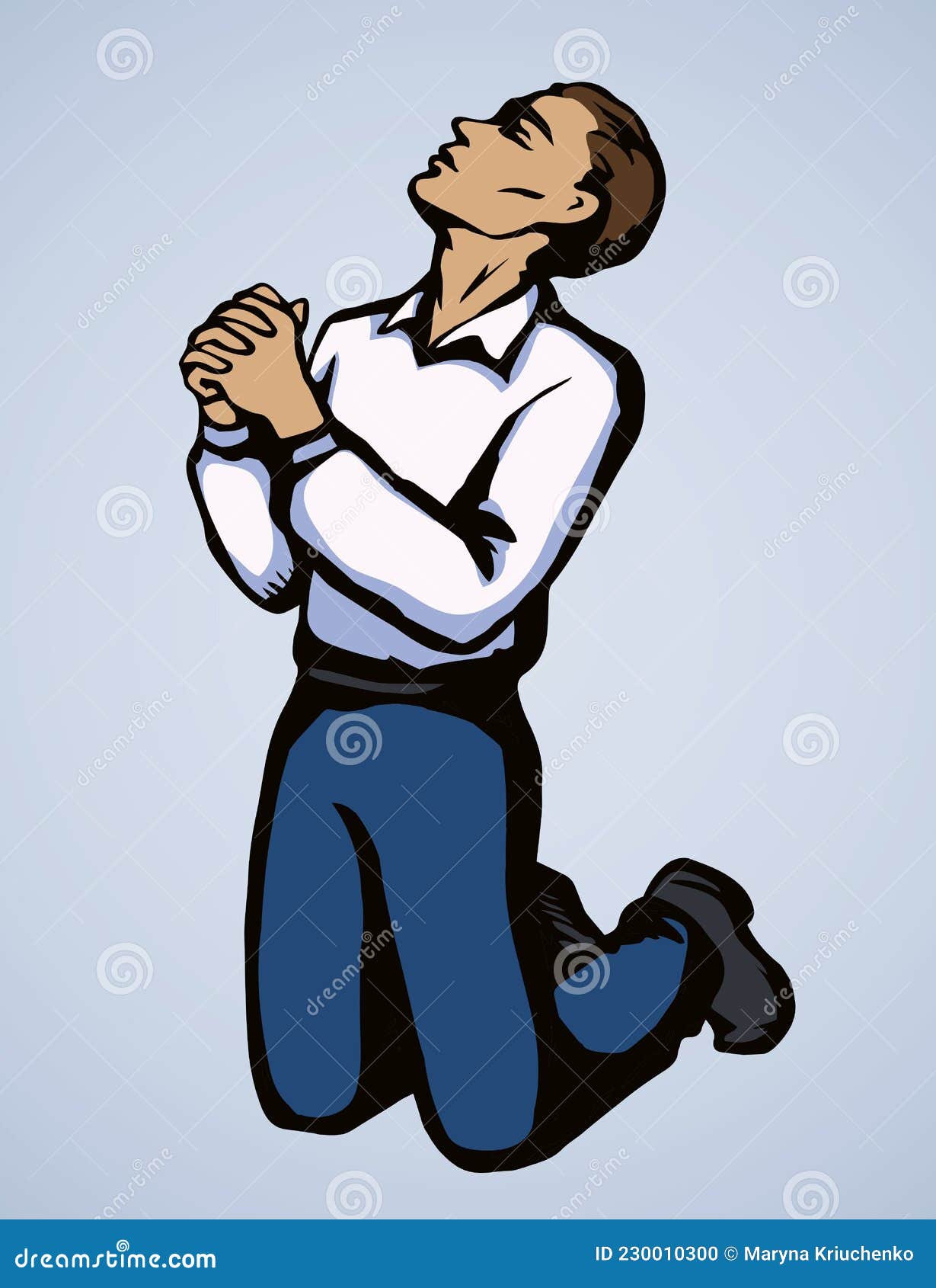 Vector Image of the Praying Person Stock Vector - Illustration of lord ...