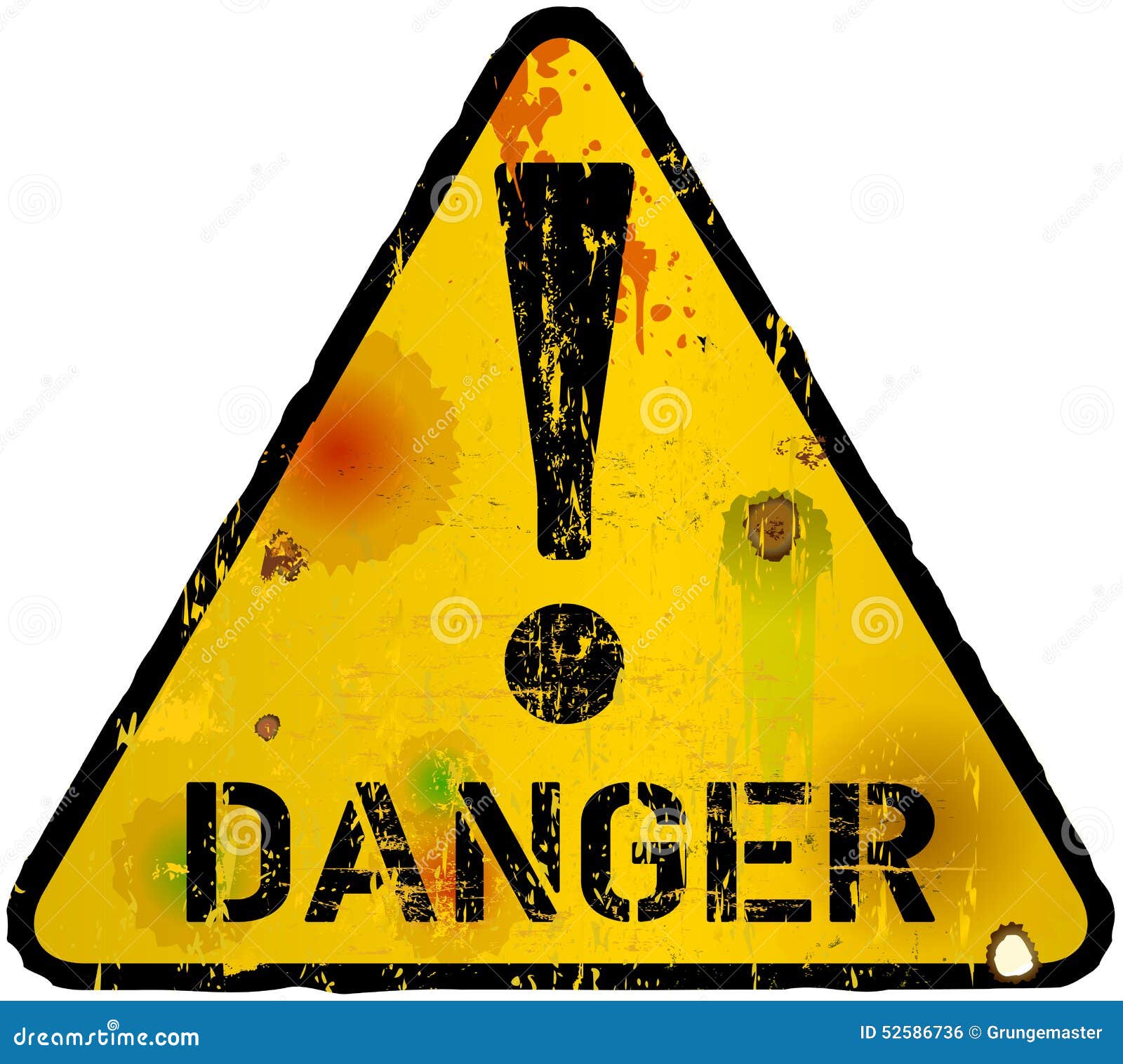 Sinal do perigo ilustração do vetor. Ilustração de estrada - 52586736