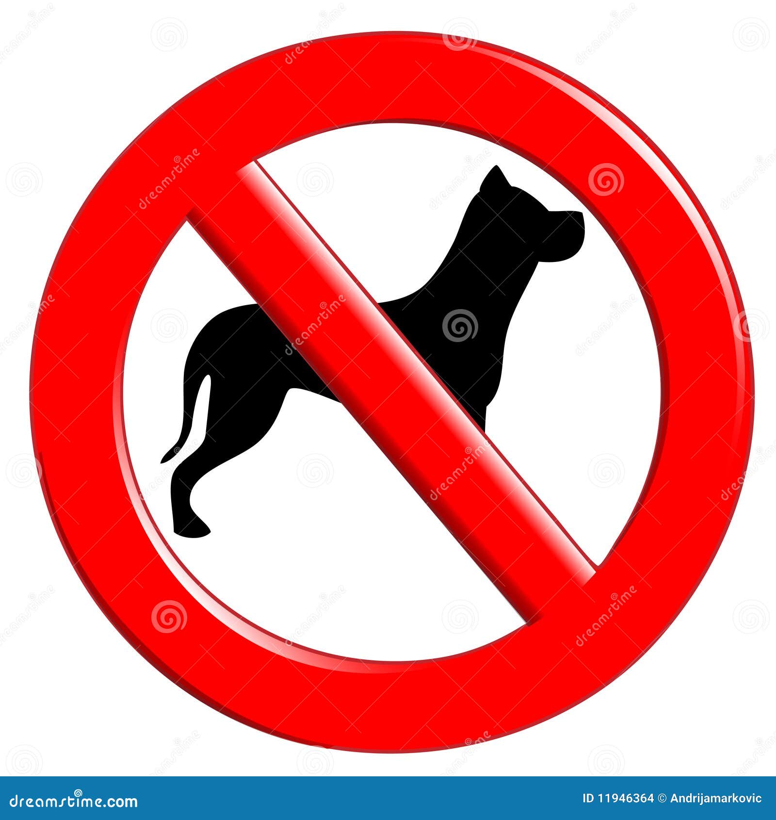 Não é permitido Cachorros sinal de segurança 300x225mm Metal Proibida 