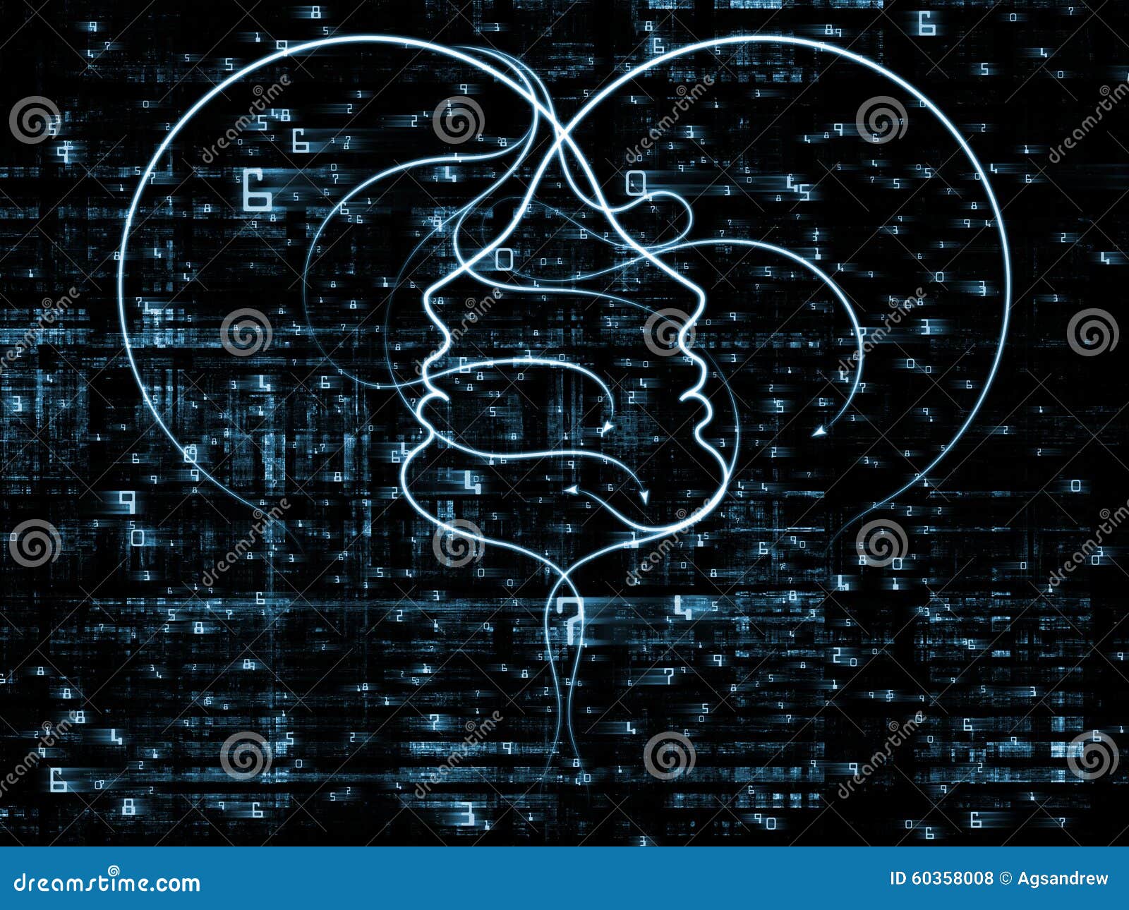 Sinergia humana. Série humana dos tangentes Projeto abstrato feito de linhas humanas e de elementos gráficos a propósito da matemática, da natureza, do universo e da existência humana