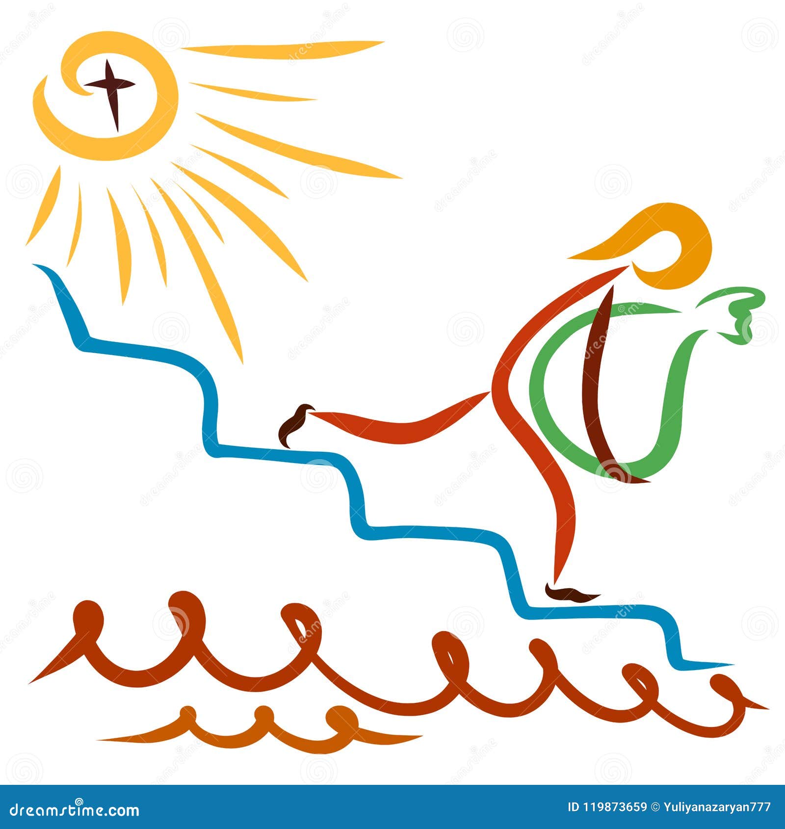 A Sinful Man With A Heavy Load Moving Away From Heaven To Hell Stock Illustration Illustration Of Caring Christianity
