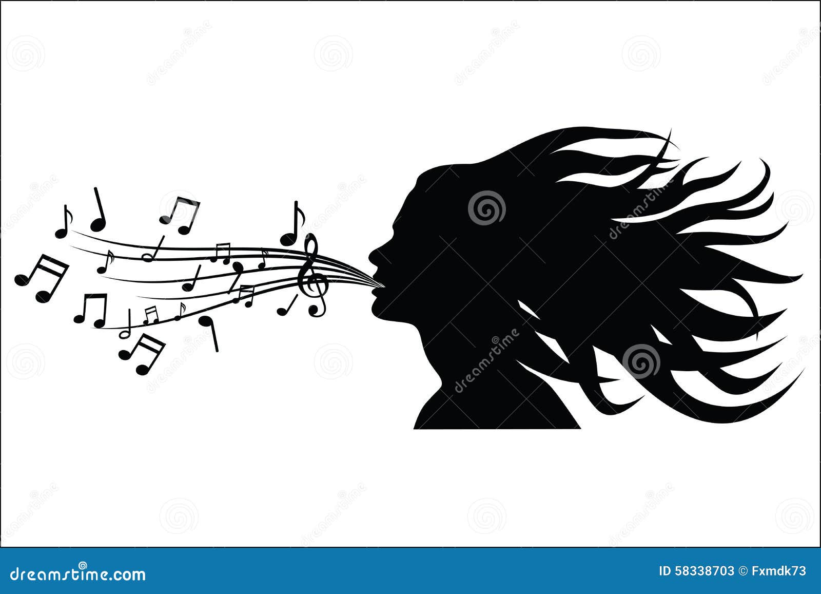 sing woman silhouette