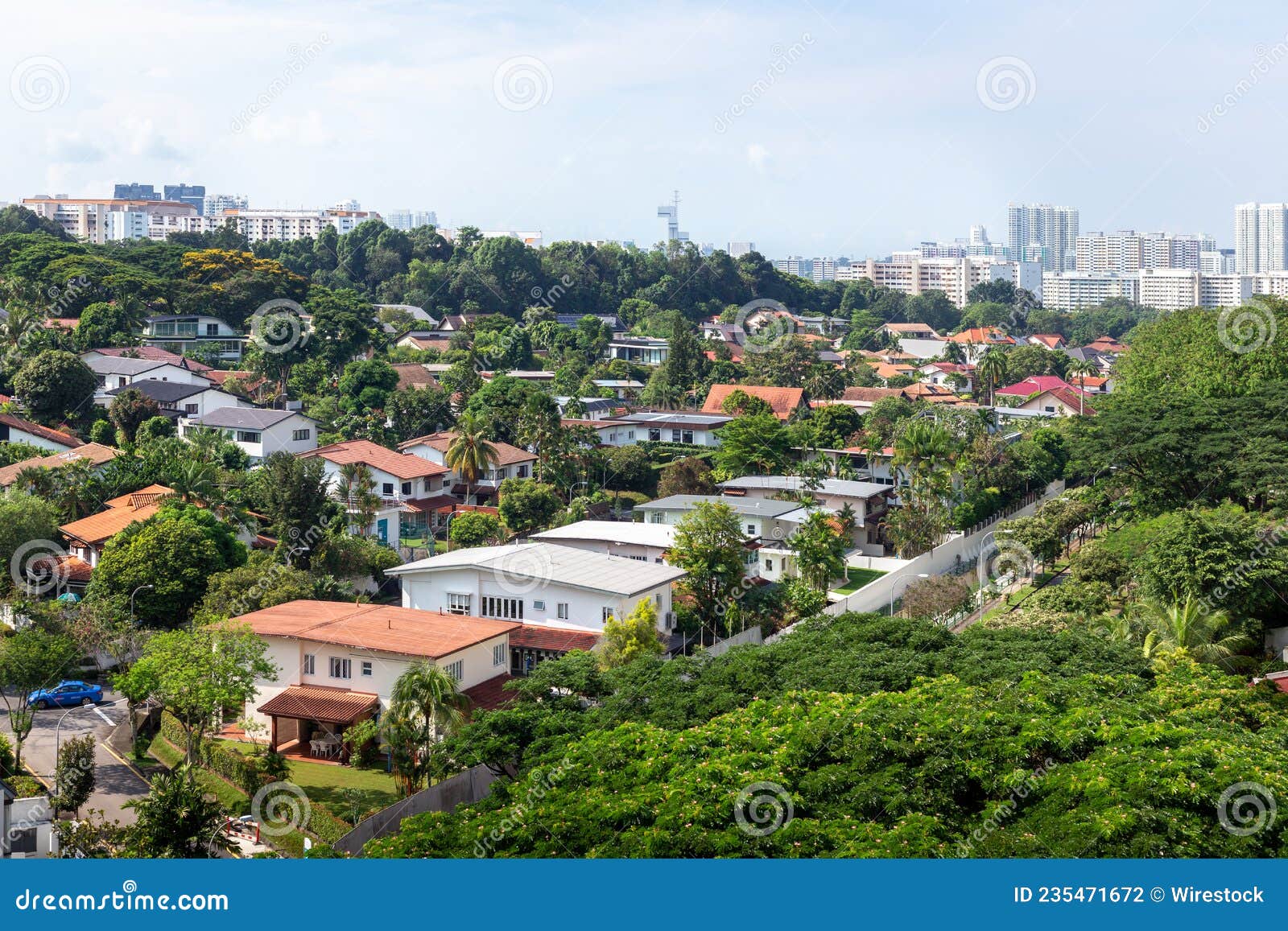 A Lowdensity Residential Area in the Singapore Suburb of Cleme Editorial Photography Image of