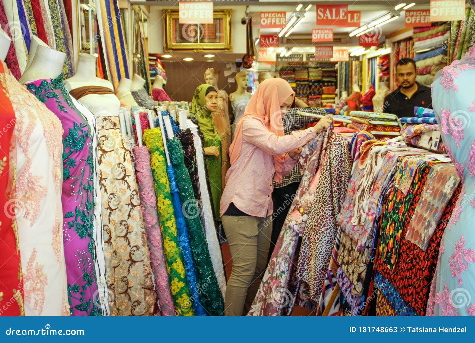 A Store with a Large Selection of Elegant and Festive Fabrics for Sewing  Clothes in Little India. Women Choose Fabric for Sewing Editorial Stock  Photo - Image of craft, asian: 181748663