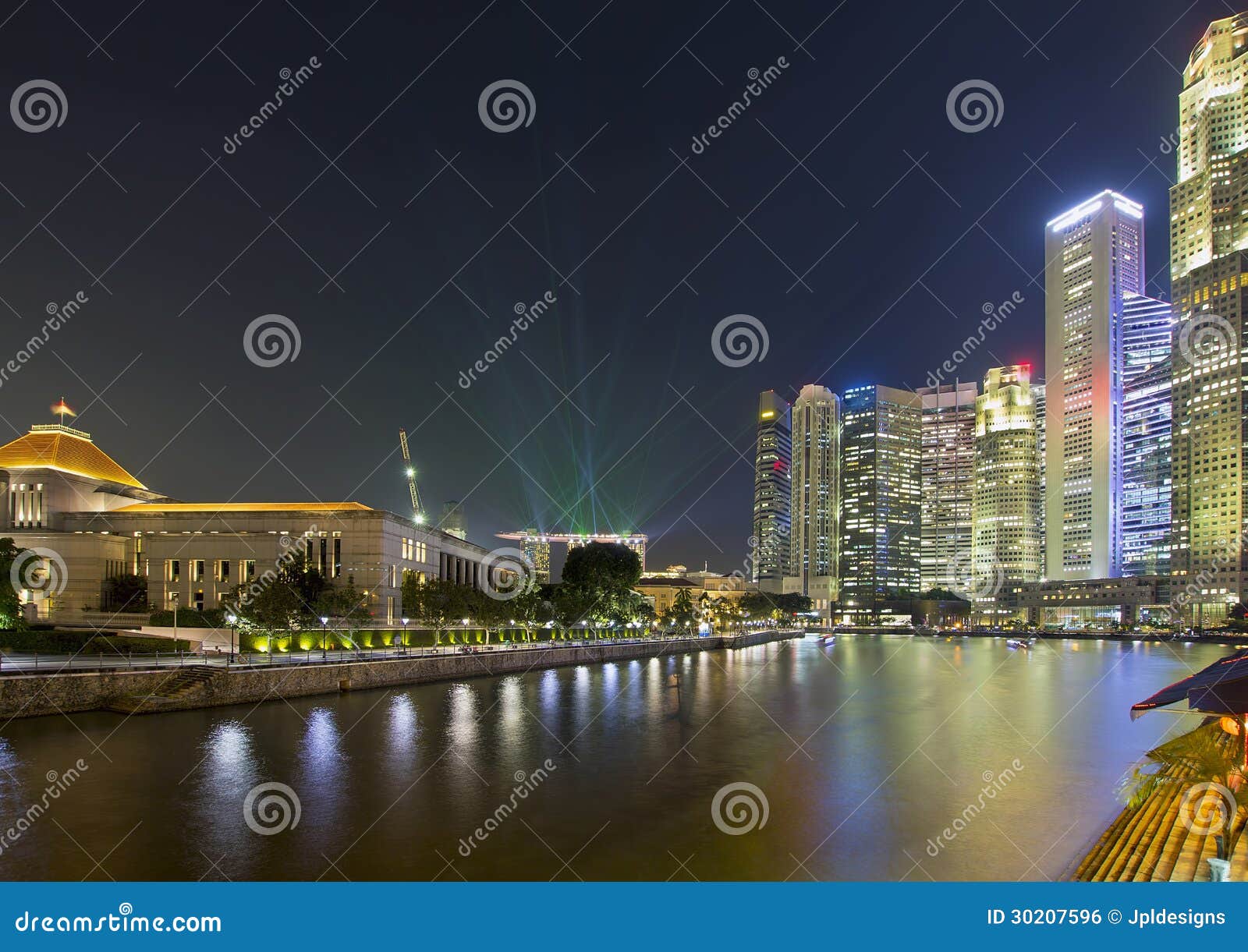 singapore nightline by boat quay