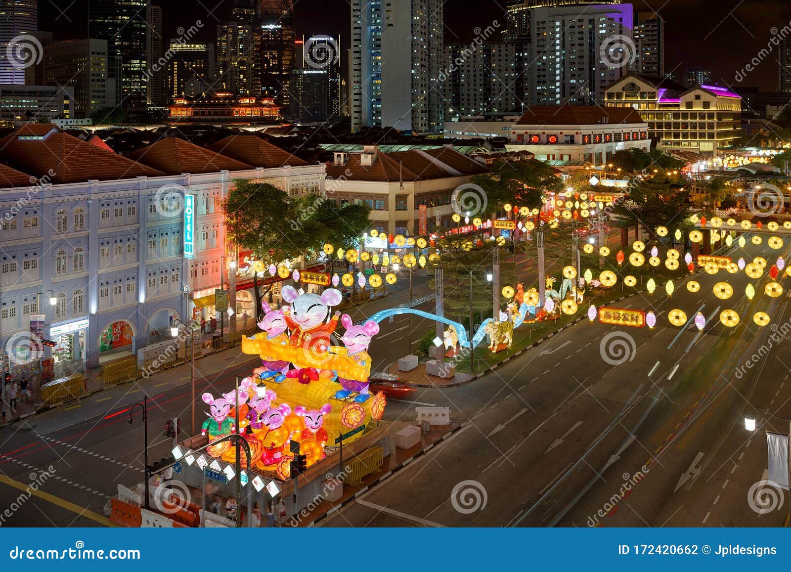 Singapore Chinatown Chinese New Year Decoration 2020 Editorial Photography - Image of lanterns ...