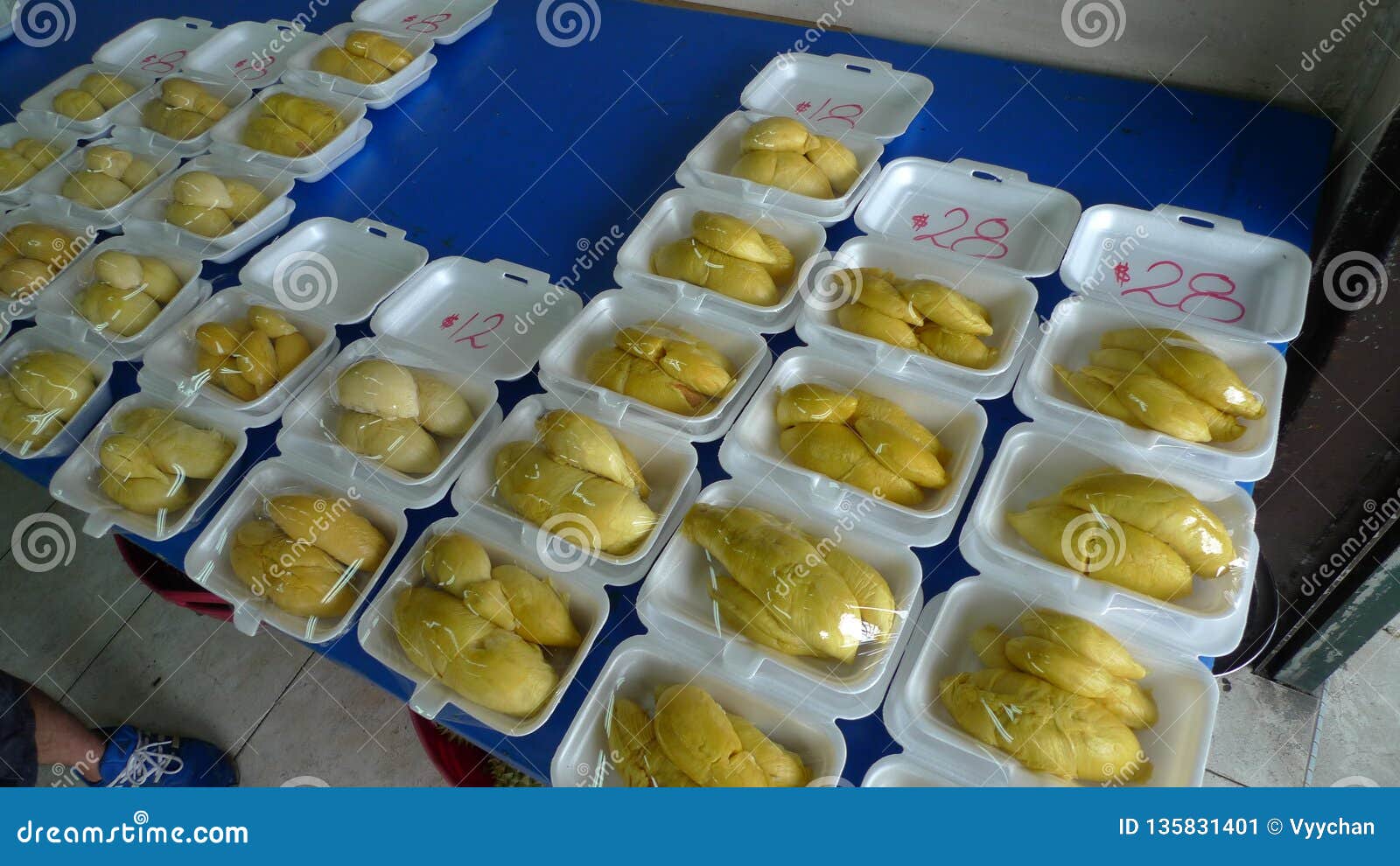 Singapore Chinatown Durian All You Can Eat Durian Buffet Stock Image