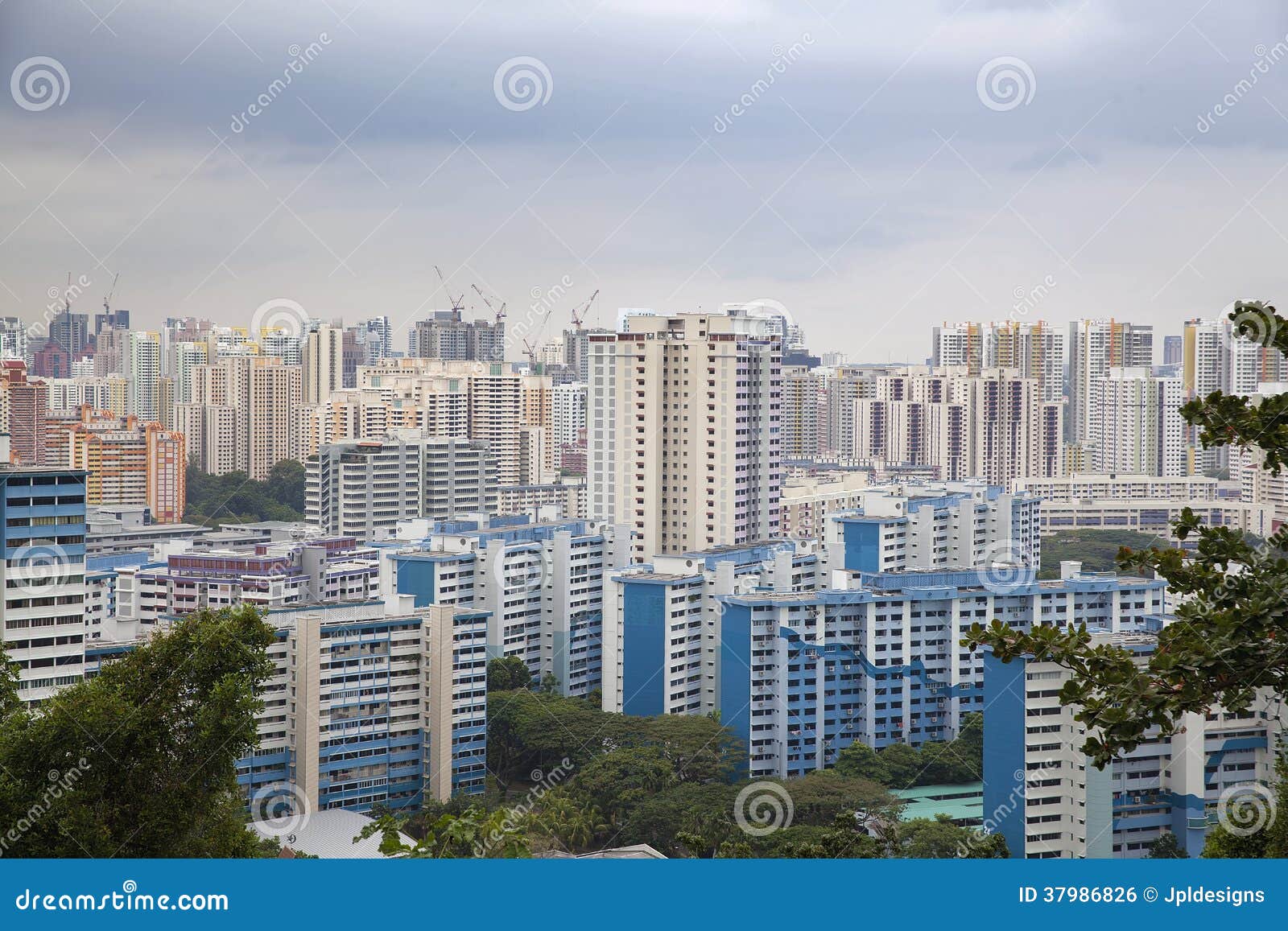 Singapore Housing Estate stock photo. Image of condominiums 37986826