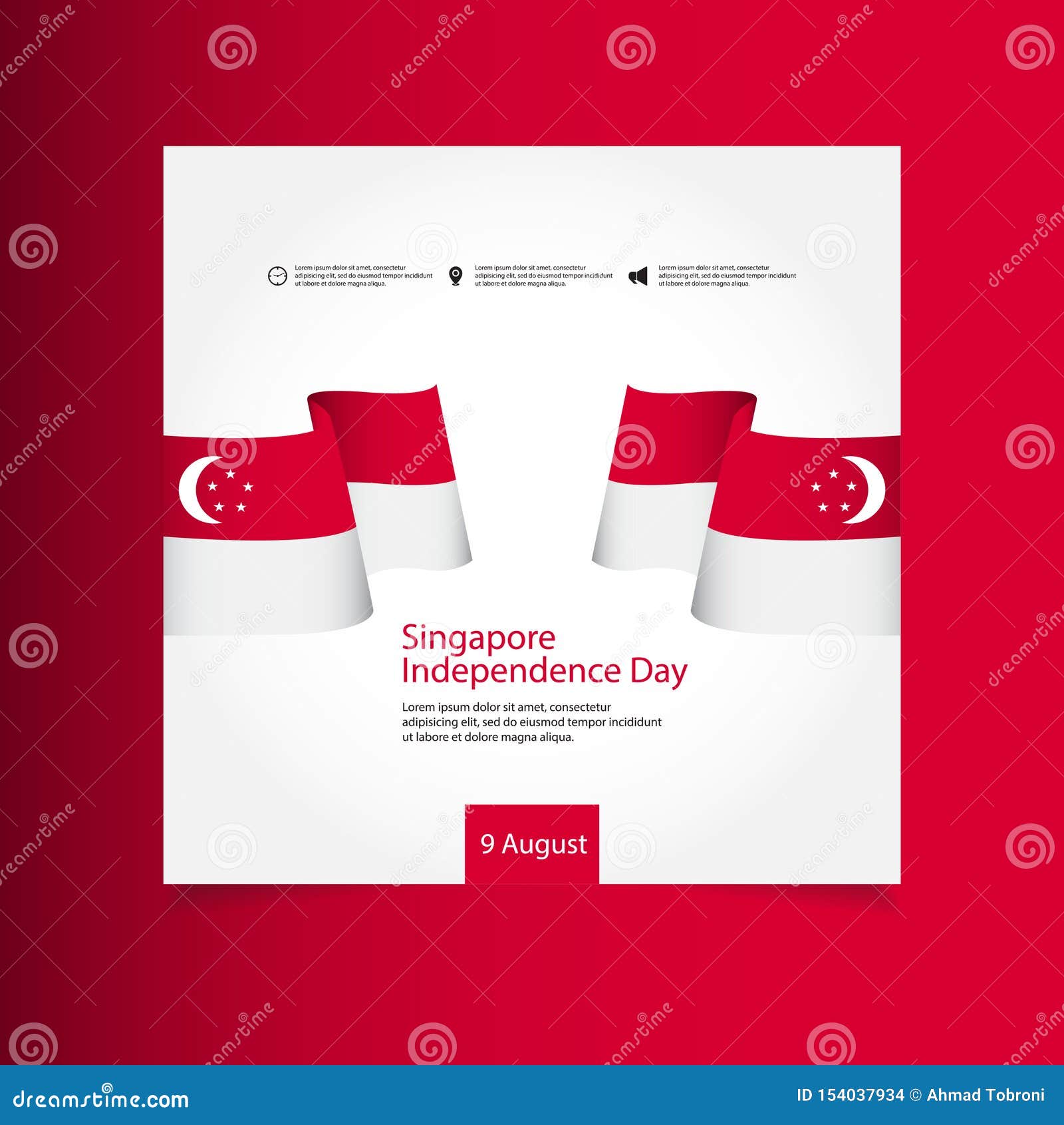 Singapore Independence Day Celebration Vector Template ...