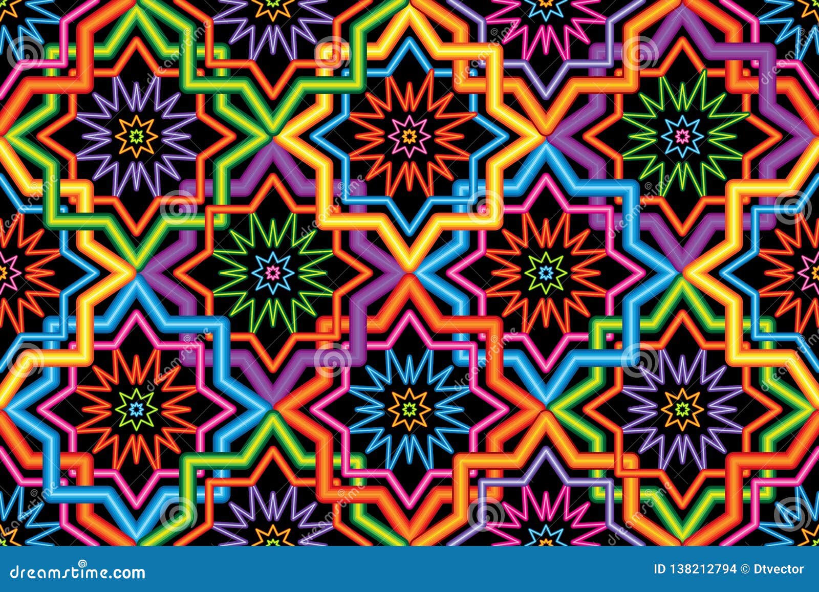 singapore malay hari raya haji neon symmetry corner connect seamless pattern