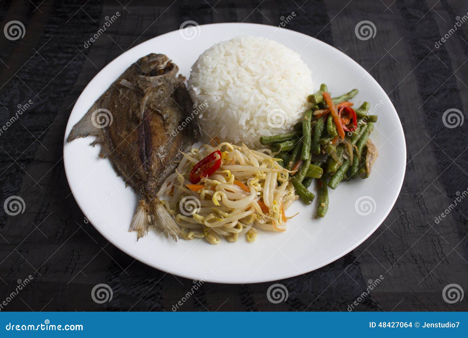 Singapore / Malaysia Mixed Vegetables Rice Stock Photo - Image of asia