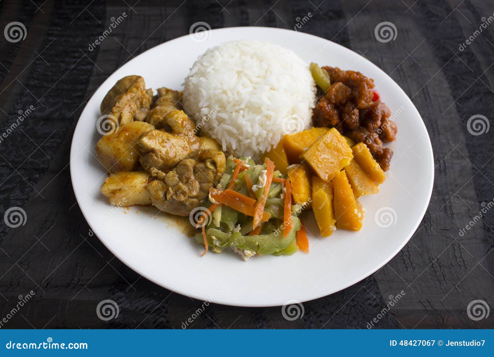 Singapore / Malaysia Mixed Vegetables Rice Stock Image - Image of