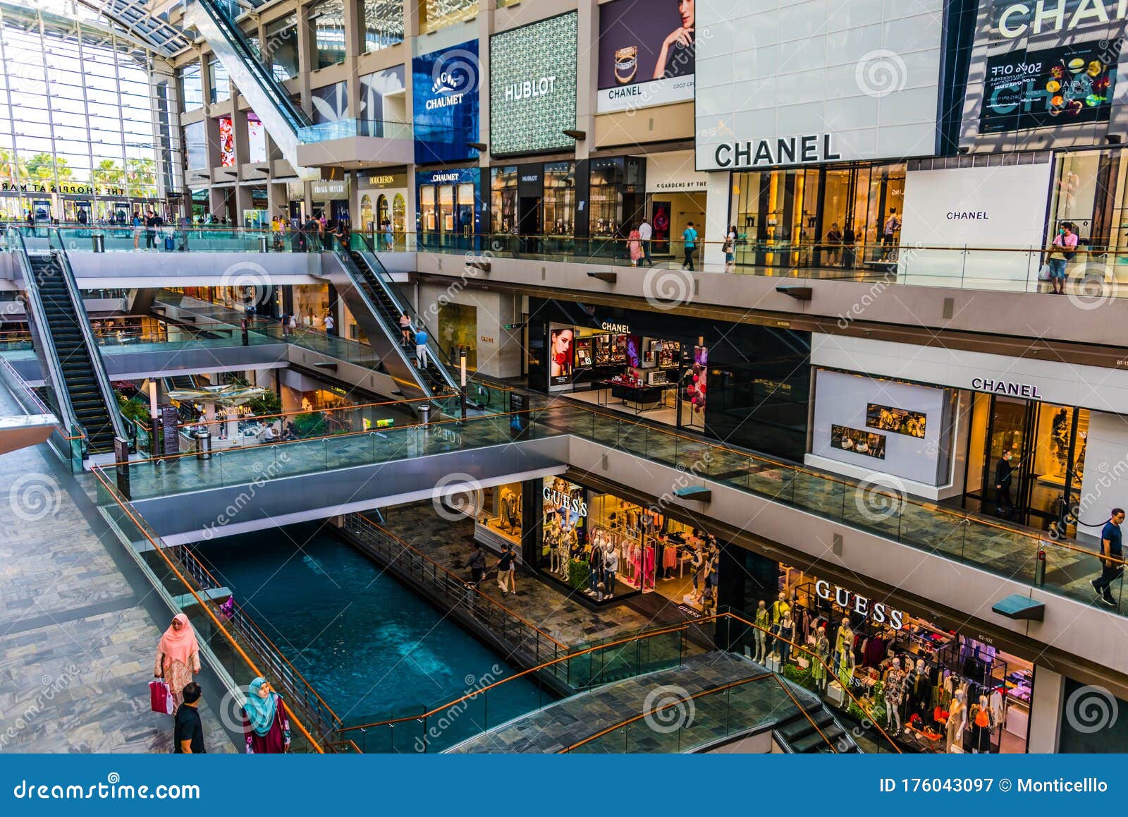 Interior of the Shoppes at Marina Bay Sands in Singapore Editorial ...