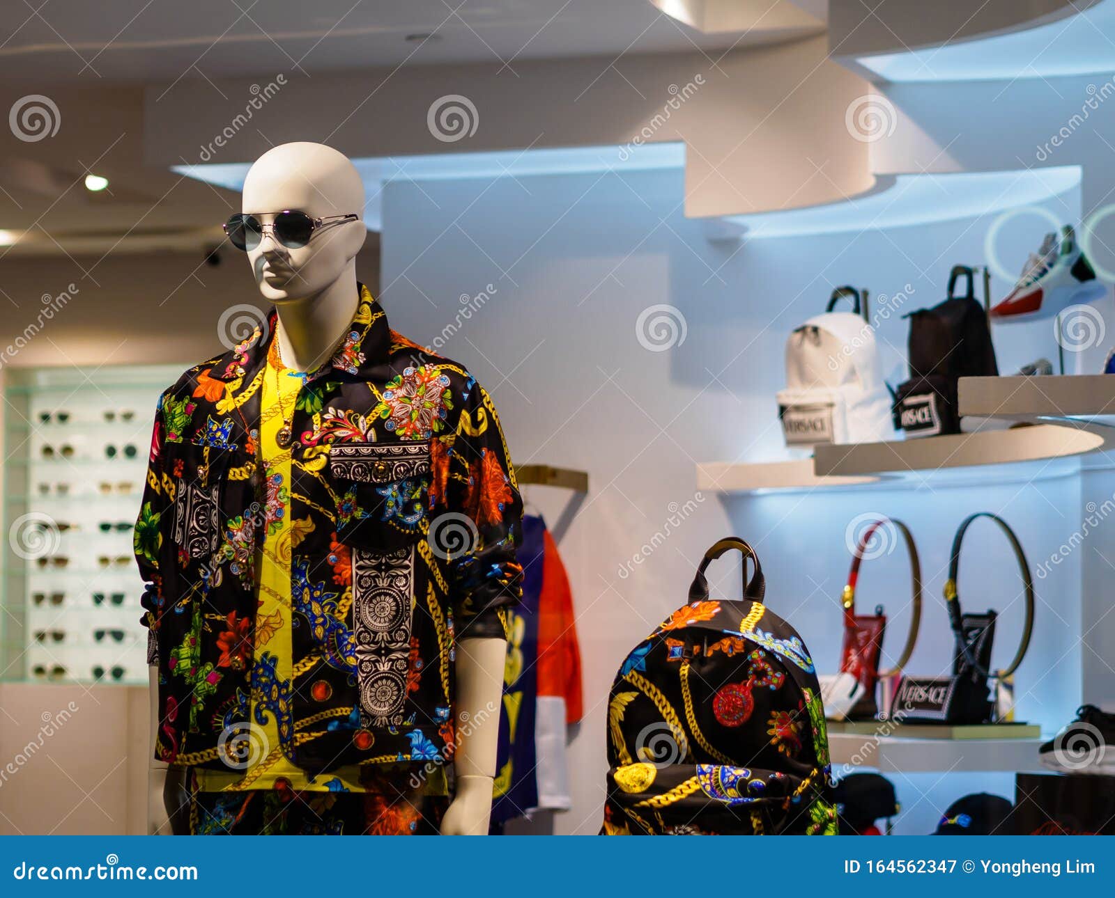 SINGAPORE - 25 MAR 2019 - Merchandise Display of a Versace Italian ...