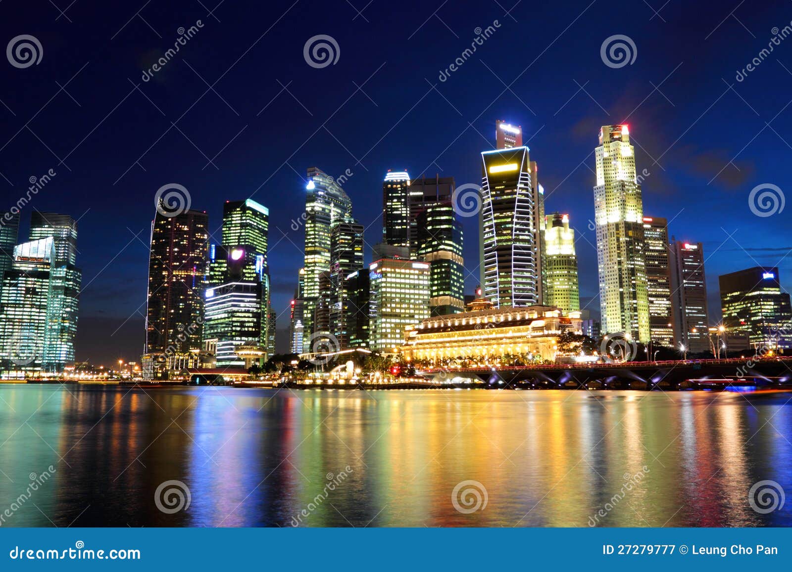 Singapore by night. Singapore city skyline by night