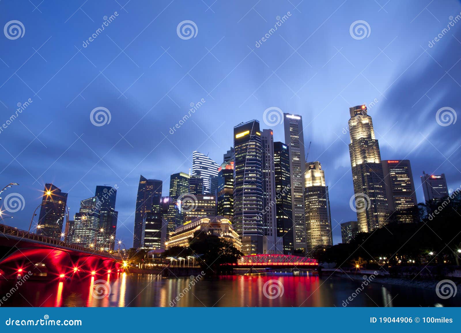 singapore night cityscape