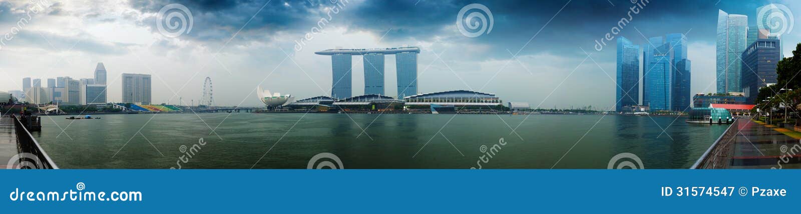 singapore skyline - hotels and offices with reflection panorama