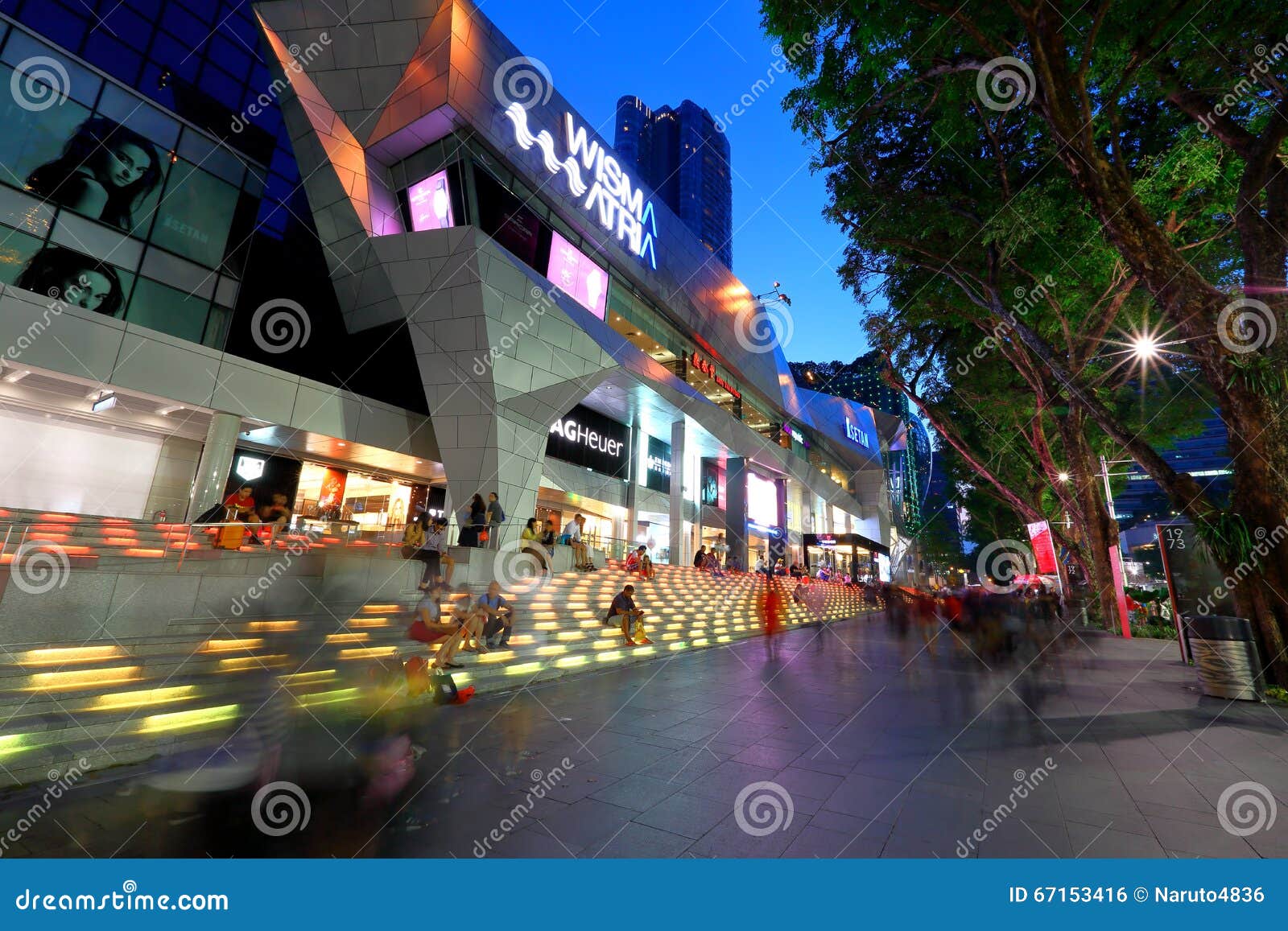 Singapore Orchard Road Night  Luxury Shopping District 