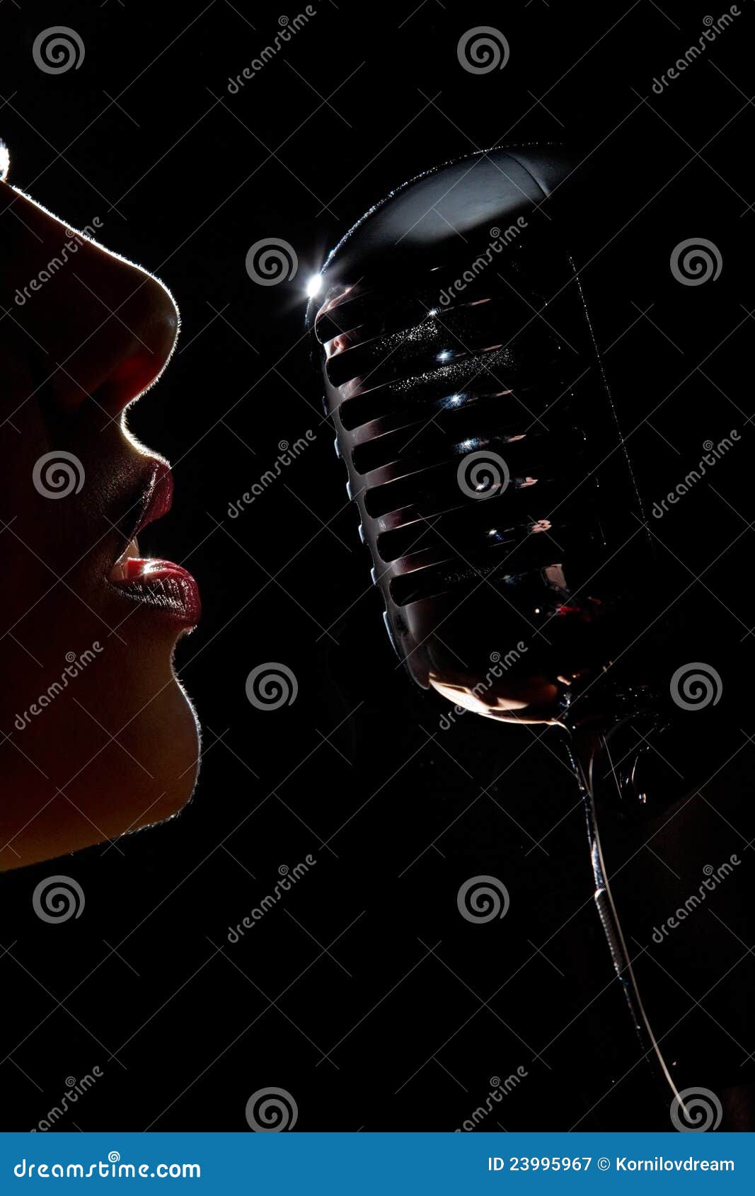 Singer with microphone stock image. Image of black, broadcasting 23995967
