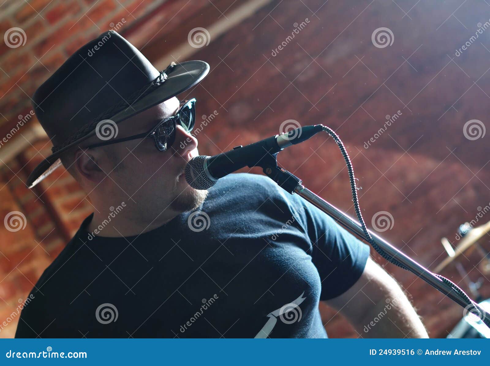 Singer with a microphone stock photo. Image of loud, energy 24939516