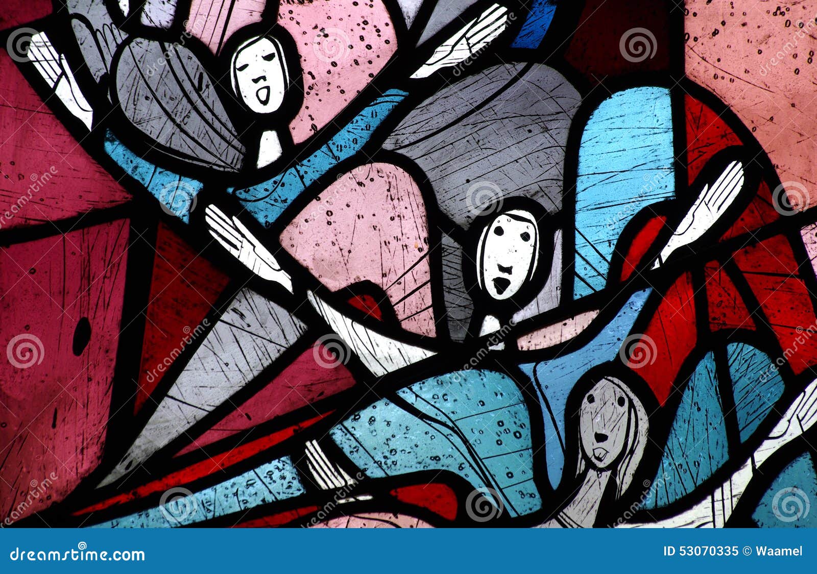 singing angels in stained glass