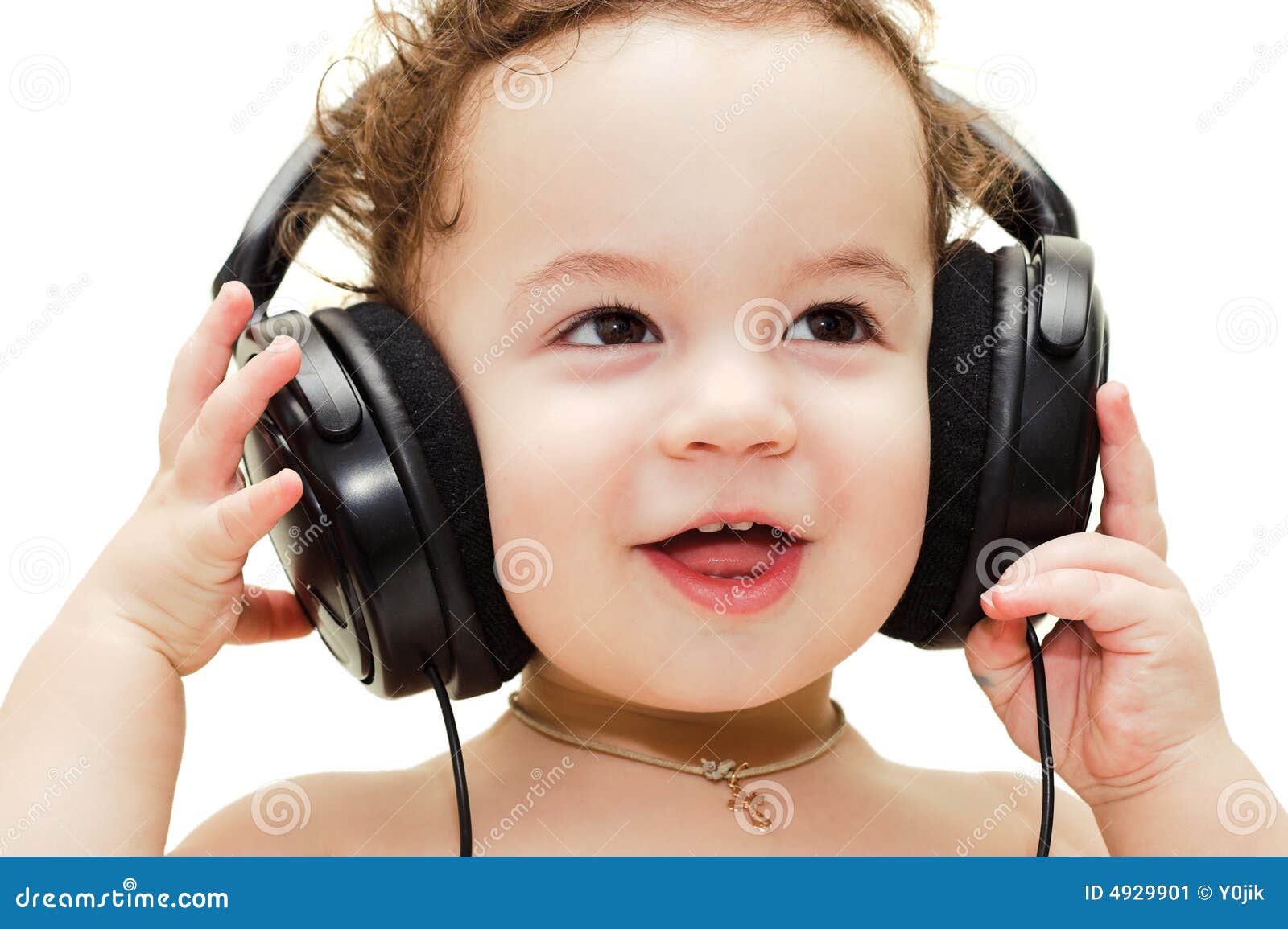 Singing Baby Wearing Headphones Stock Image Image of white, audio 4929901